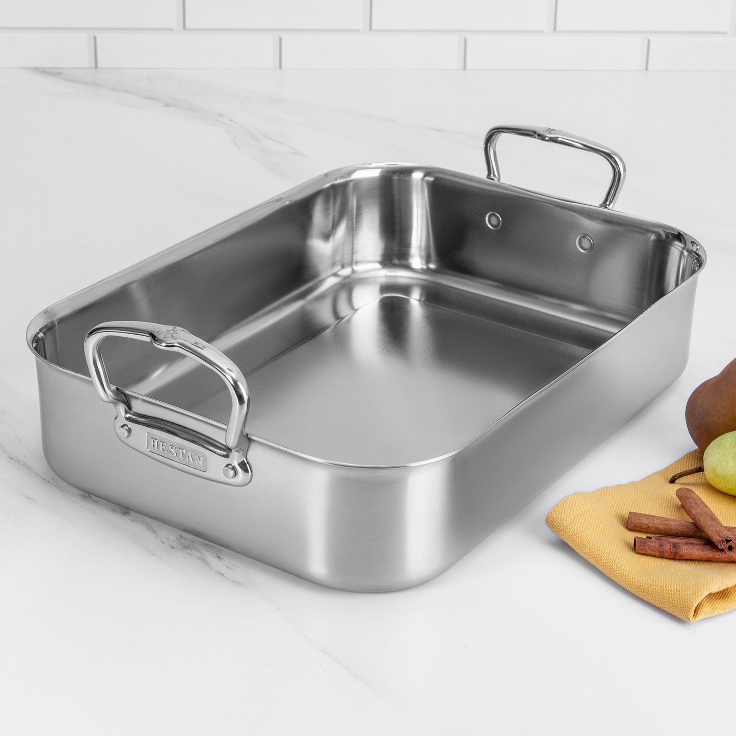 Hestan Tri-Ply Roasting Pan with Rack, 16.5x11.75"