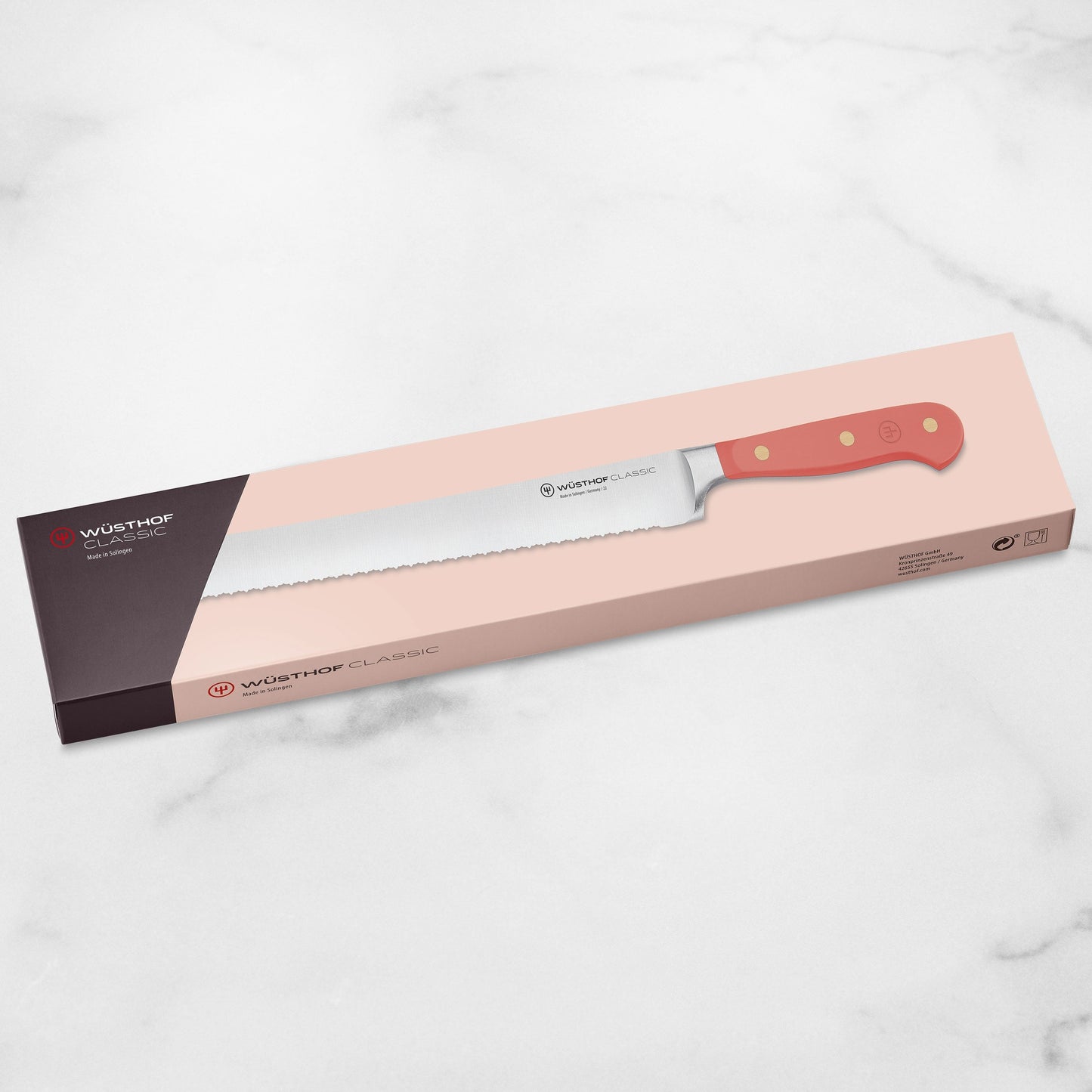 Wusthof Classic Coral Peach 9" Double Serrated Bread Knife