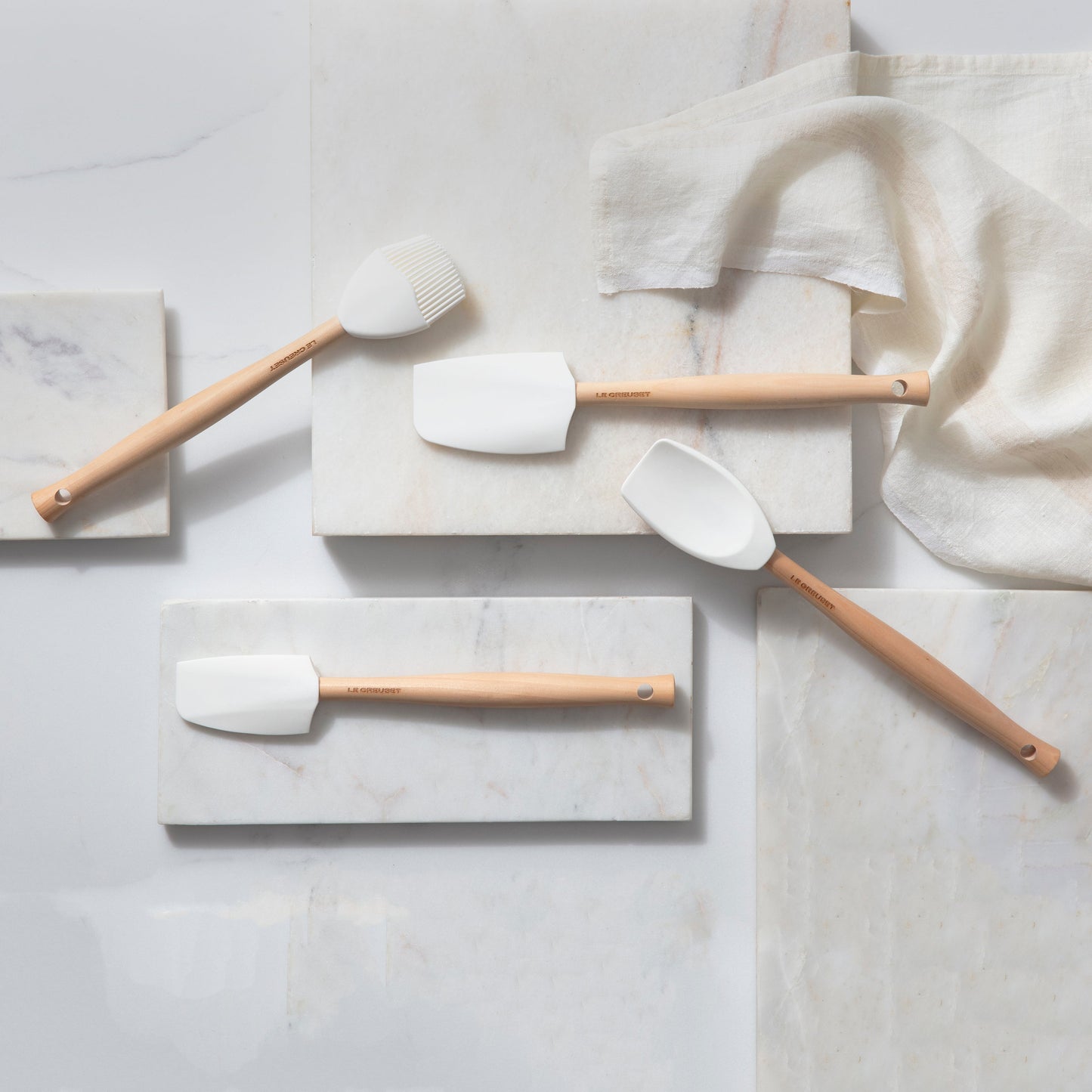 Le Creuset 5 Piece White Silicone Utensil Set
