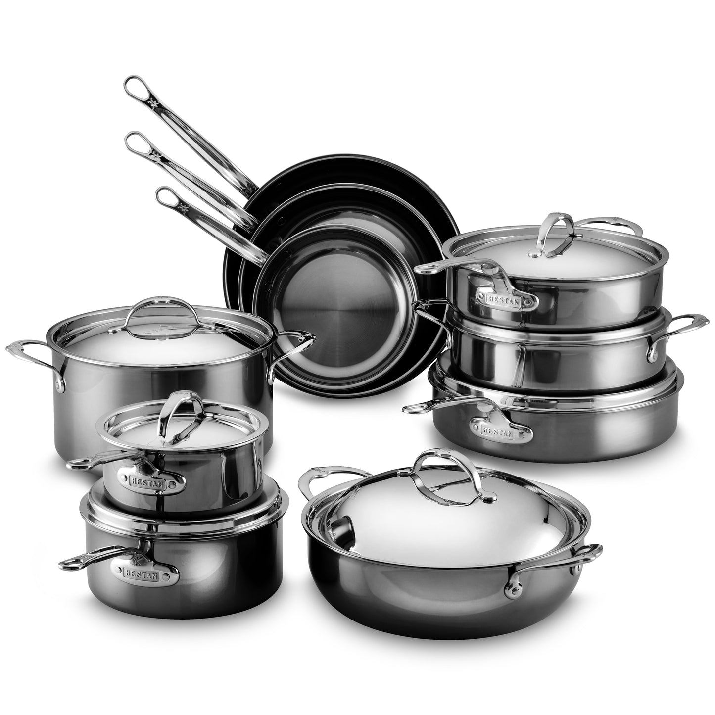 Hestan NanoBond 17 Piece Titanium Stainless Steel Cookware Set