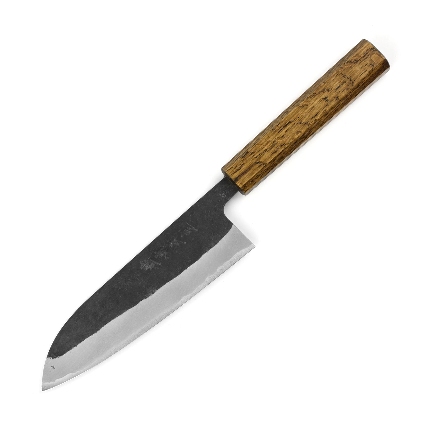 Shiro Kamo Aogami Super Kurouchi Stainless Clad 6.5" Santoku