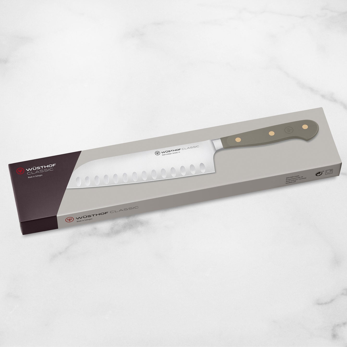 Wusthof Classic Velvet Oyster 7" Hollow Edge Santoku Knife