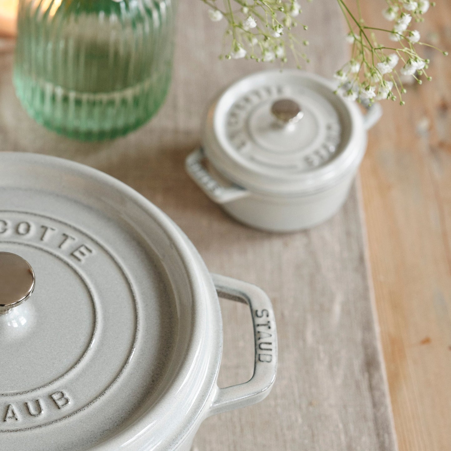 Staub 0.25-quart White Truffle Mini Round Dutch Oven