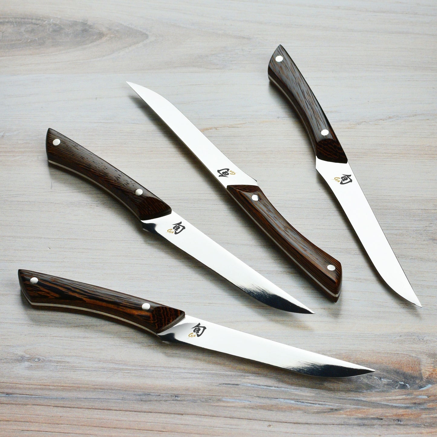 Shun 4 Piece Shima Steak Knife Set, Natural Tagayasan