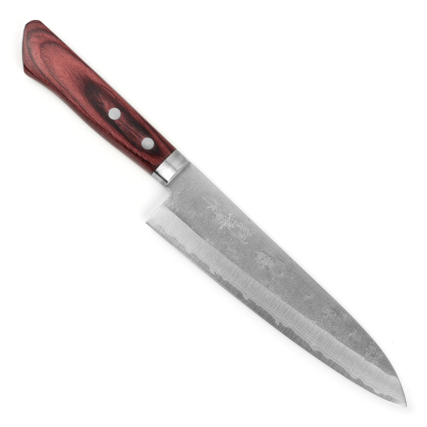 Masutani VG10 Damascus Nashiji 7" Gyuto, Red Handle