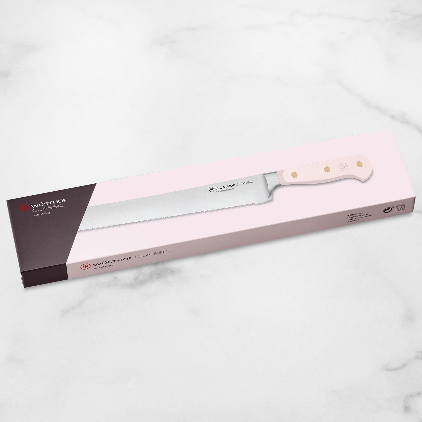 Wusthof Classic Pink Himalayan Salt 9" Double Serrated Bread Knife