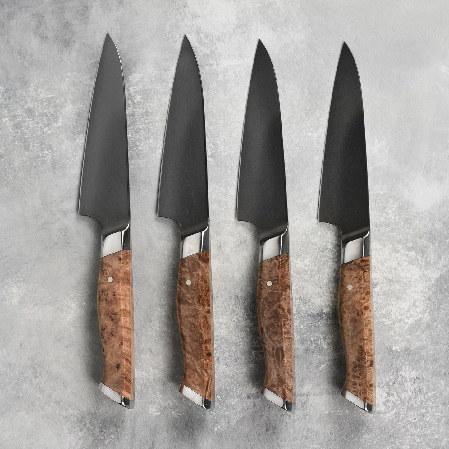 Steelport Carbon Steel 4 Piece Steak Knife Set with Case