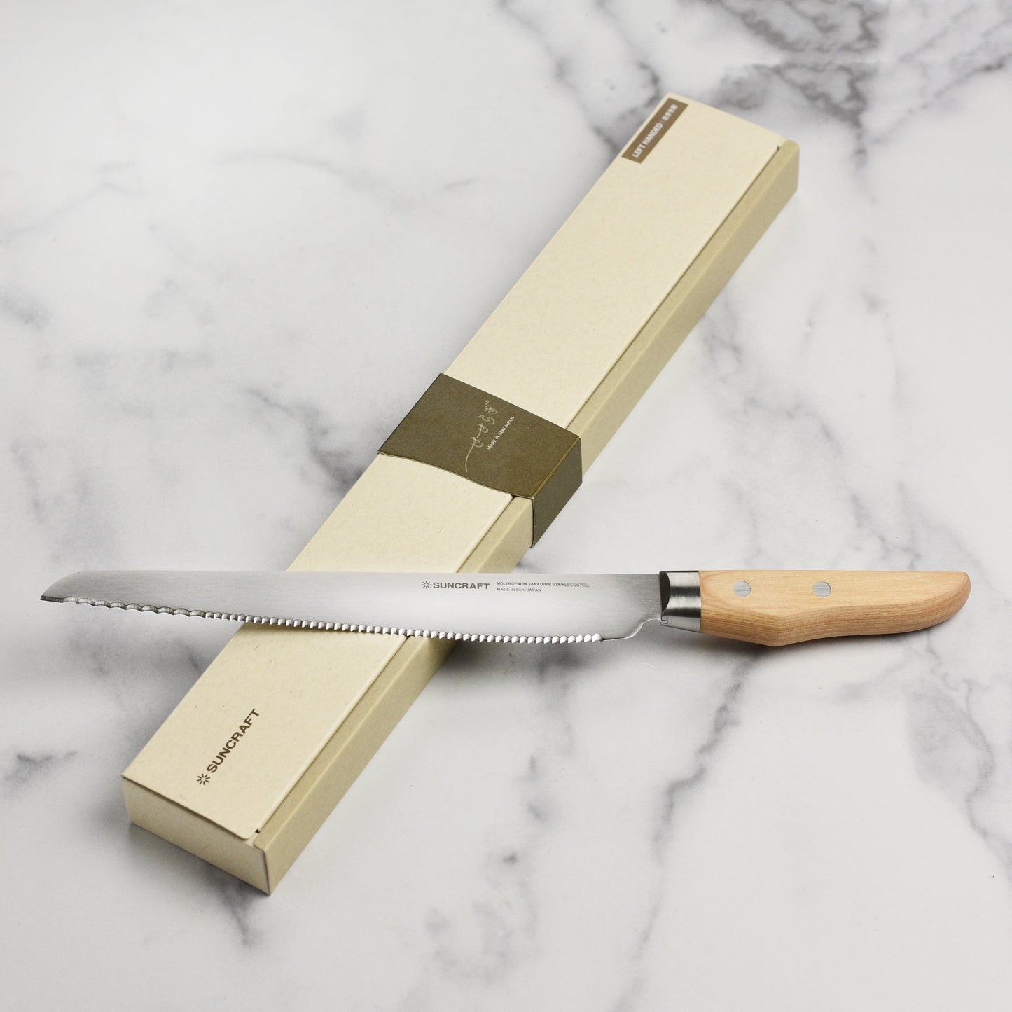 Suncraft Seseragi 8.75" Bread Knife, Left-Handed