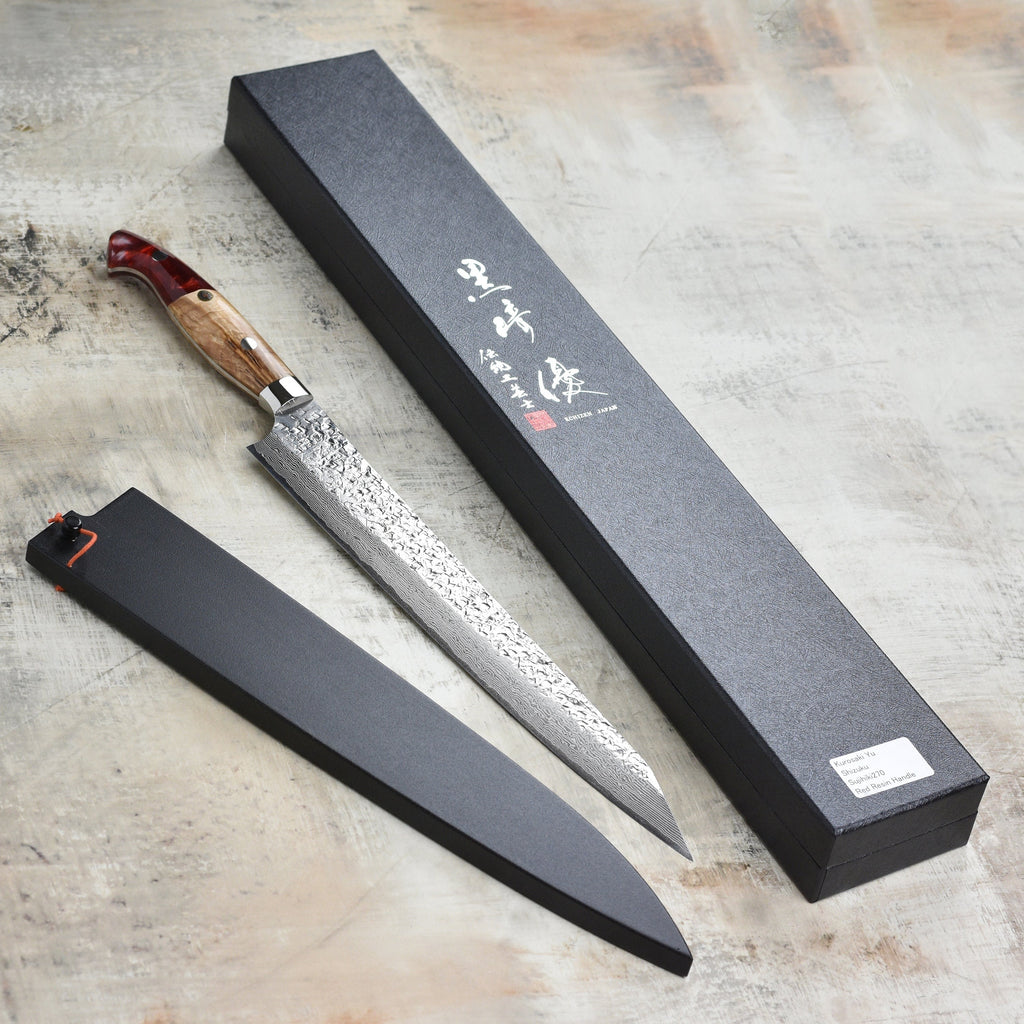 Kurosaki Shizuku Forged SG2 Damascus 10.6" Sujihiki with Saya