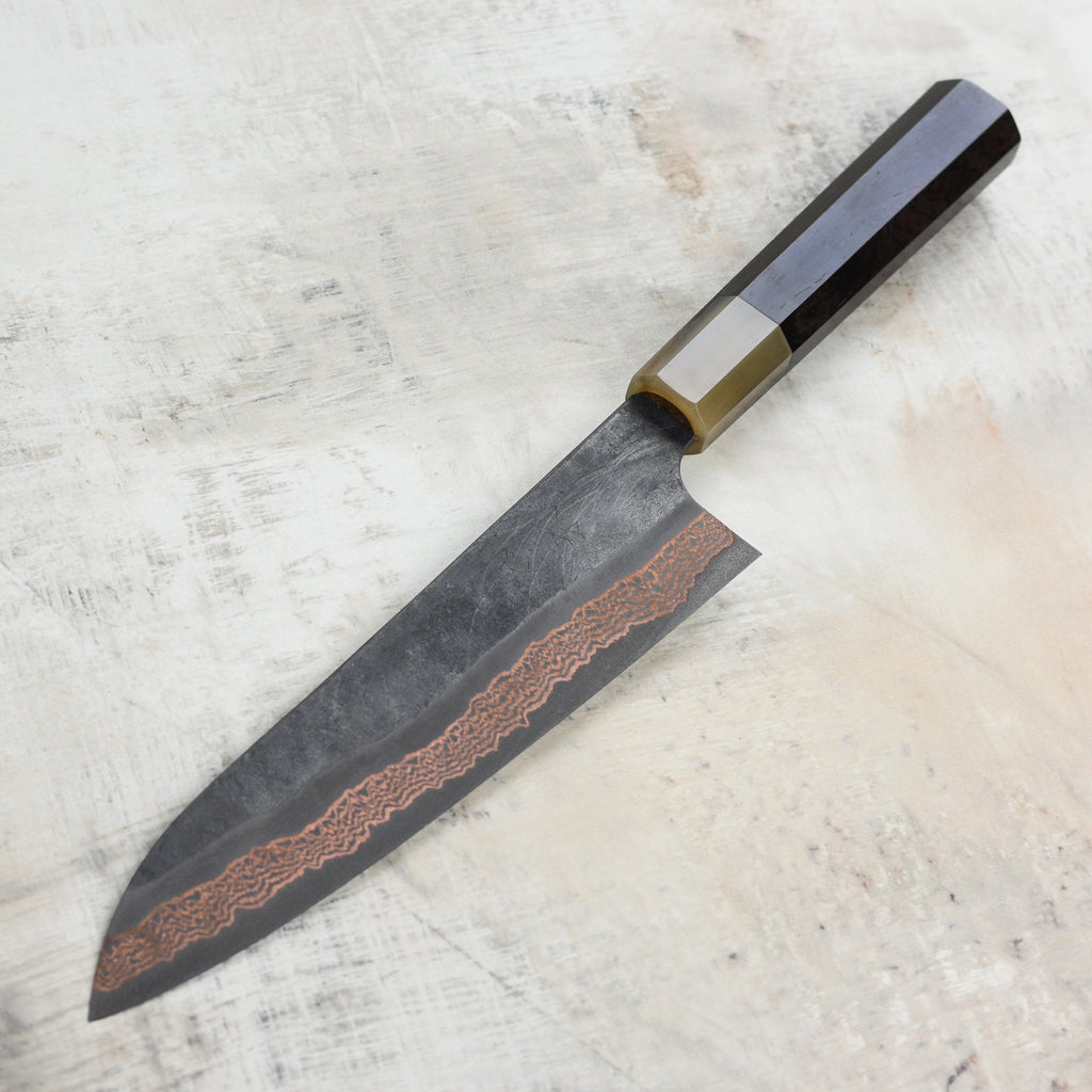 Hatsukokoro Yorokobi SLD Kurouchi Copper Damascus 8.25" Gyuto