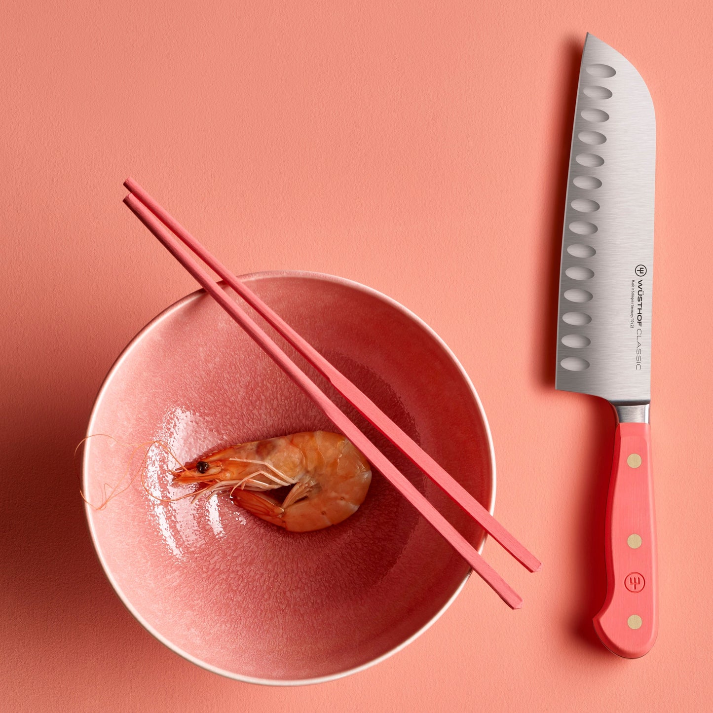 Wusthof Classic Coral Peach 7" Hollow Edge Santoku Knife
