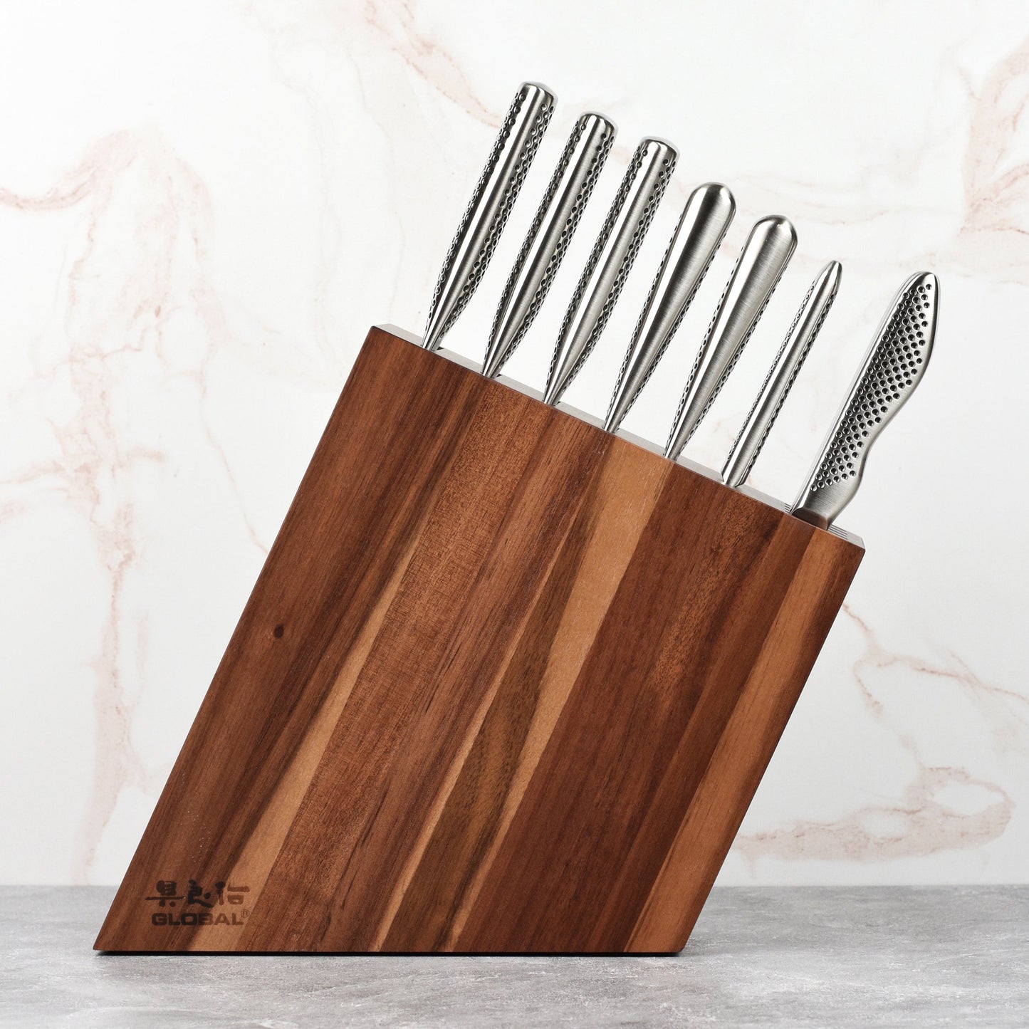 Global Akari 11 Piece Knife Block Set, Acacia