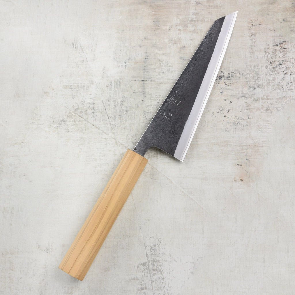 Yoshikane Shirogami #2 Kurouchi Stainless Clad 5.9" Honesuki, Olivewood