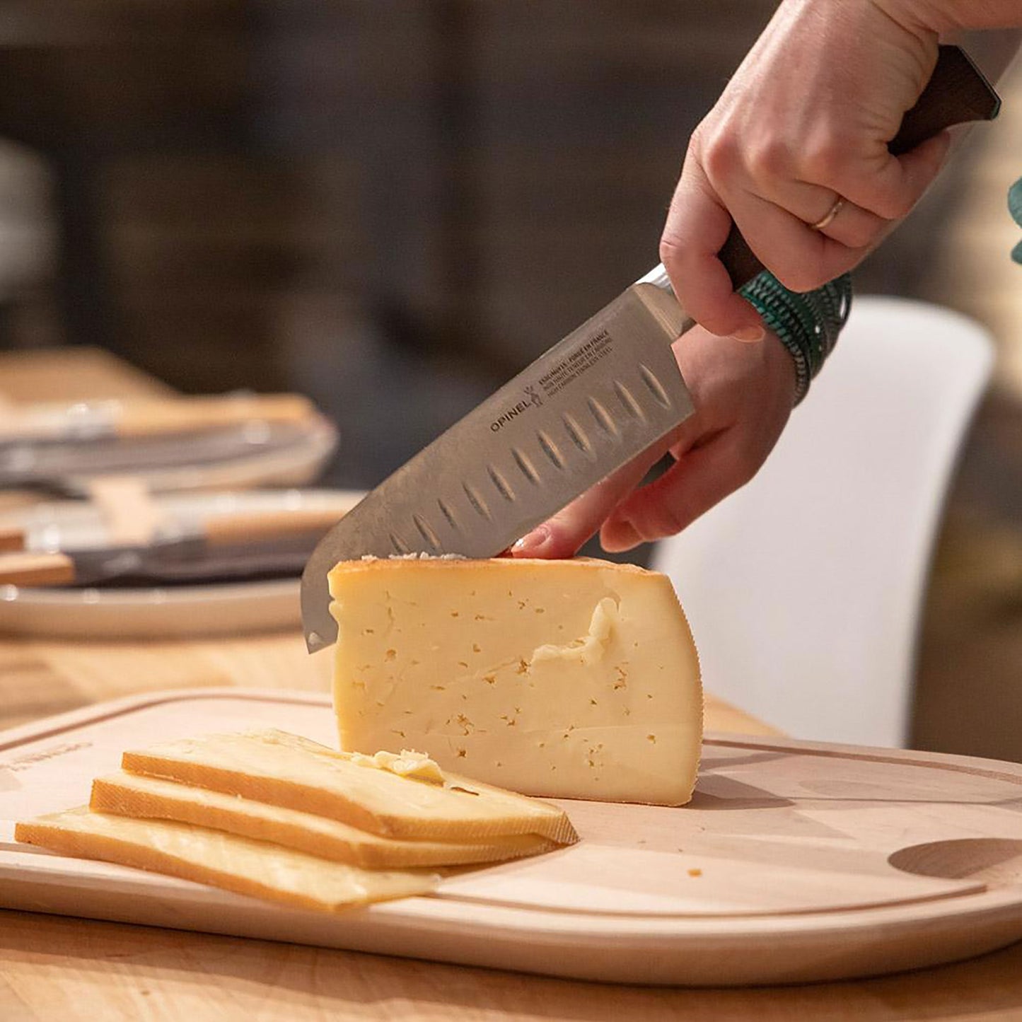 Opinel Forged 1890 7" Hollow Edge Santoku Knife