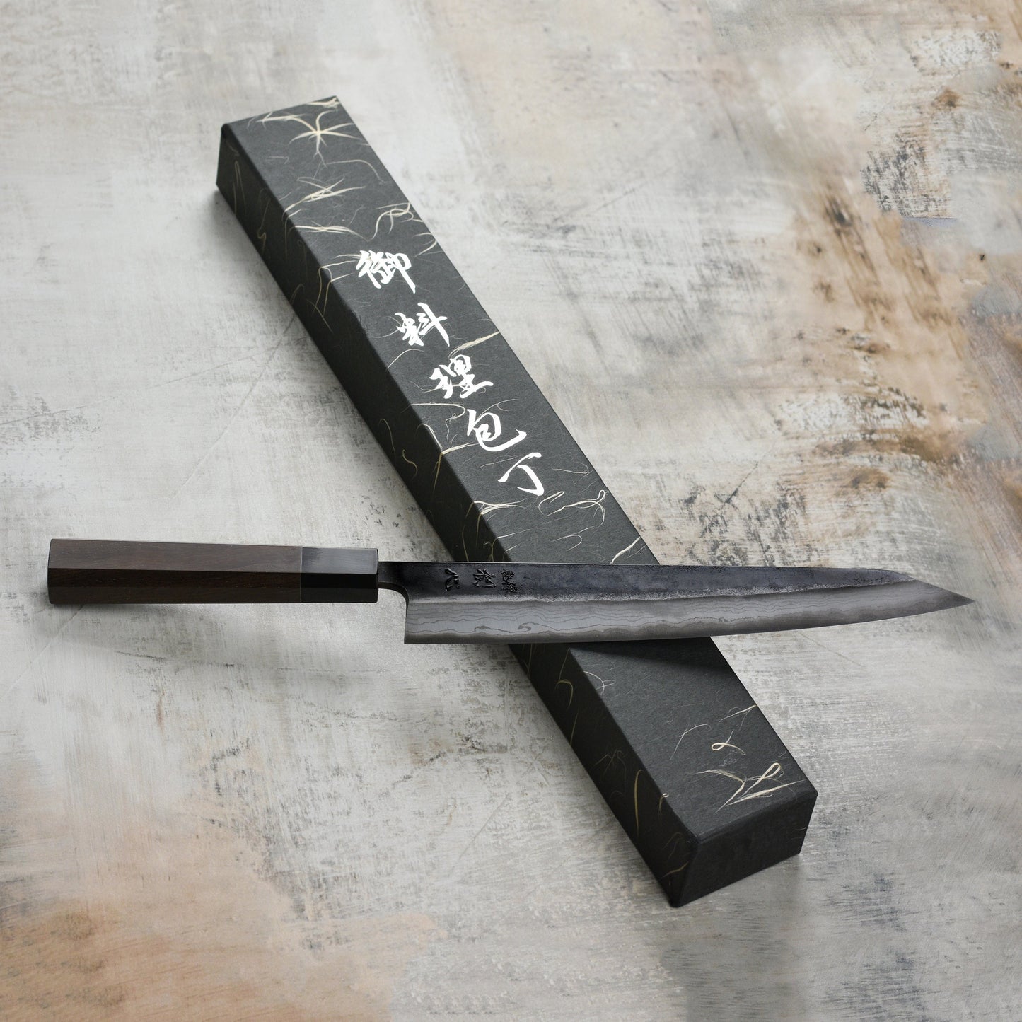 Hatsukokoro Kumokage Aogami #2 Kurouchi Damascus 9.8" Sujihiki