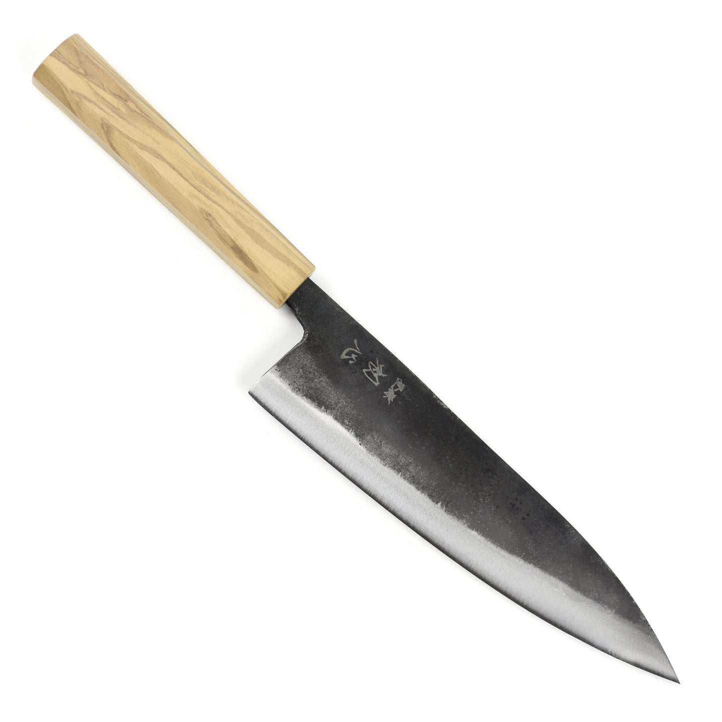 Hatsukokoro Kurogane Aogami #2 Kurouchi 8.25" Gyuto, Olivewood