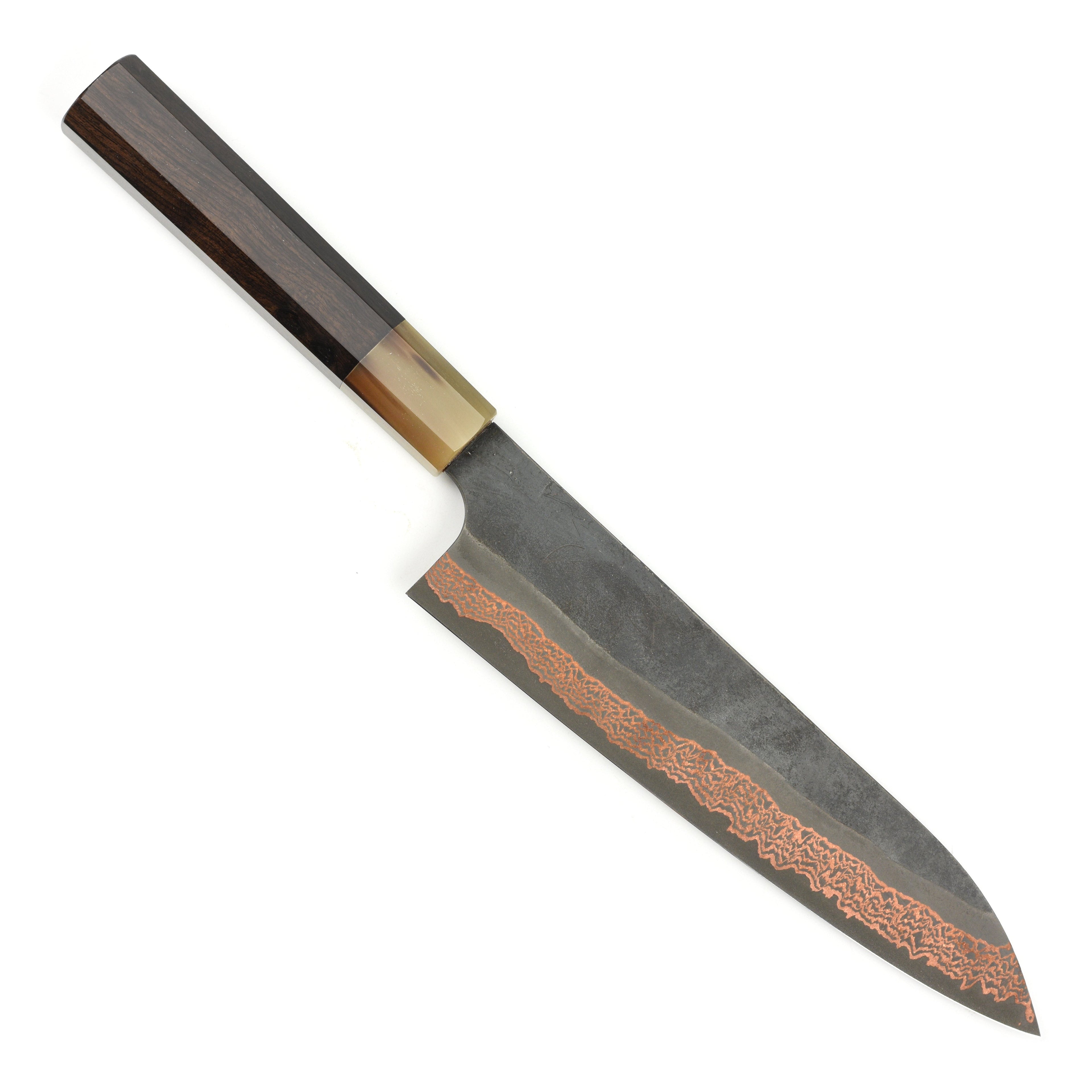 Hatsukokoro Yorokobi SLD Kurouchi Copper Damascus 8.25" Gyuto