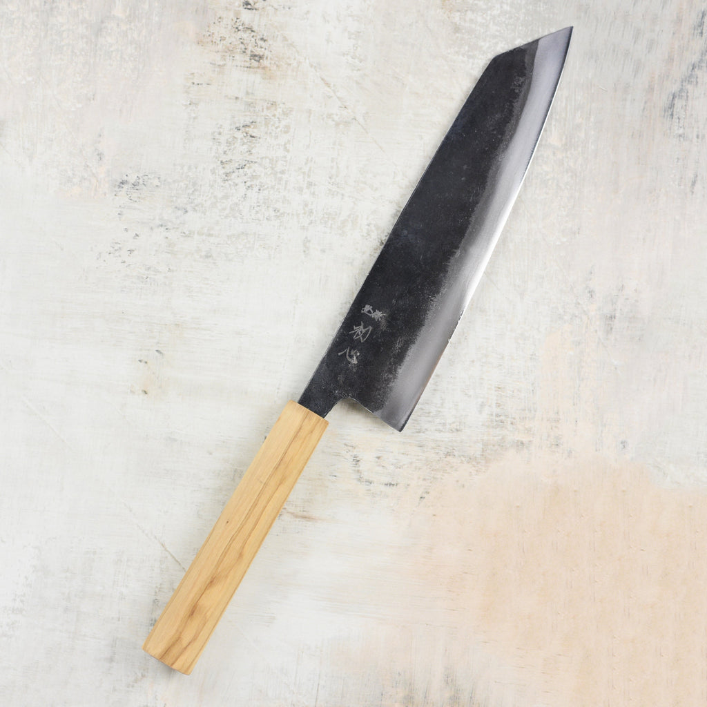 Hatsukokoro Kurogane Aogami #2 Kurouchi 8.25" Kiritsuke Gyuto, Olivewood