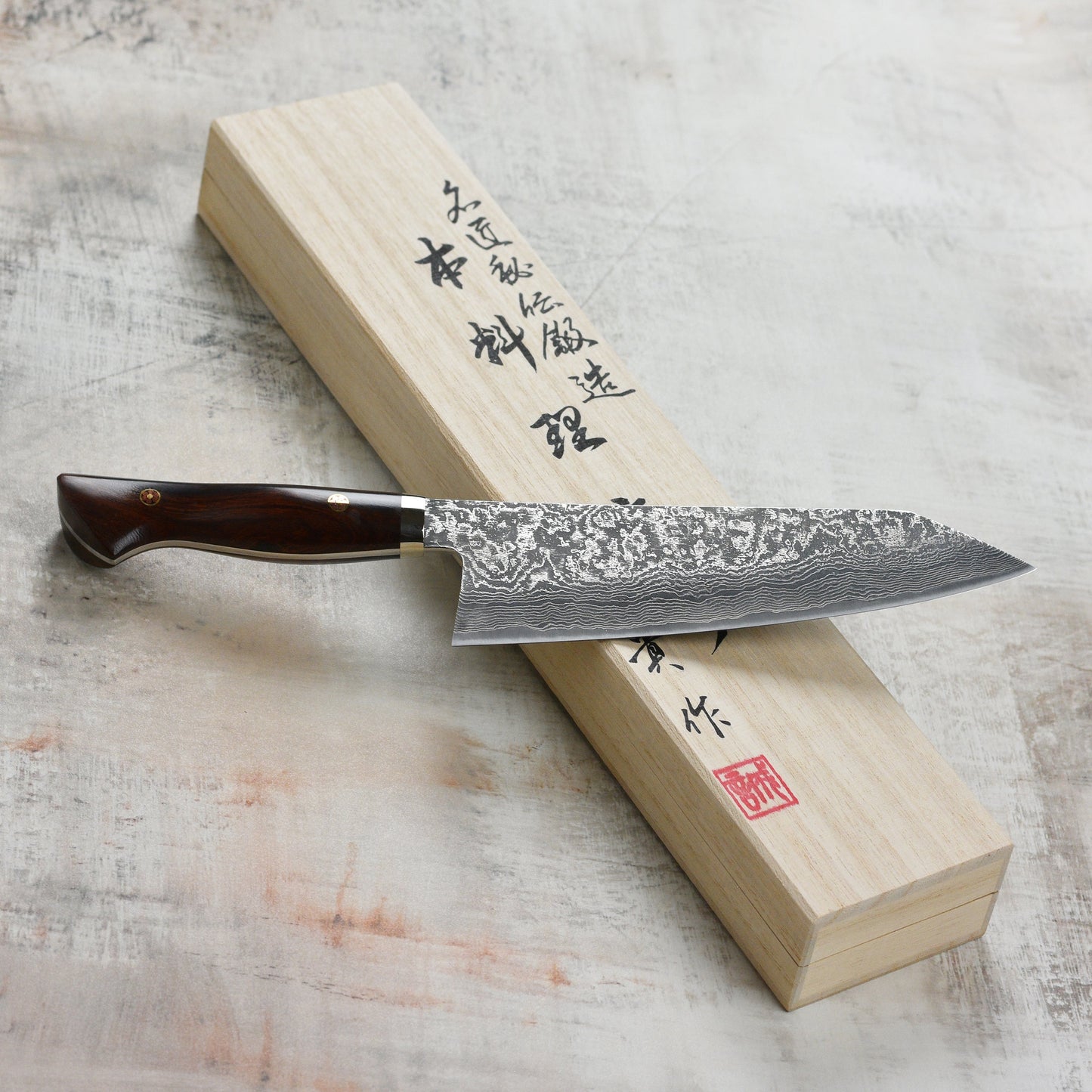 Shigeki Tanaka Hand-Forged R2 Damascus 7.7" Extra Tall Kiritsuke Gyuto