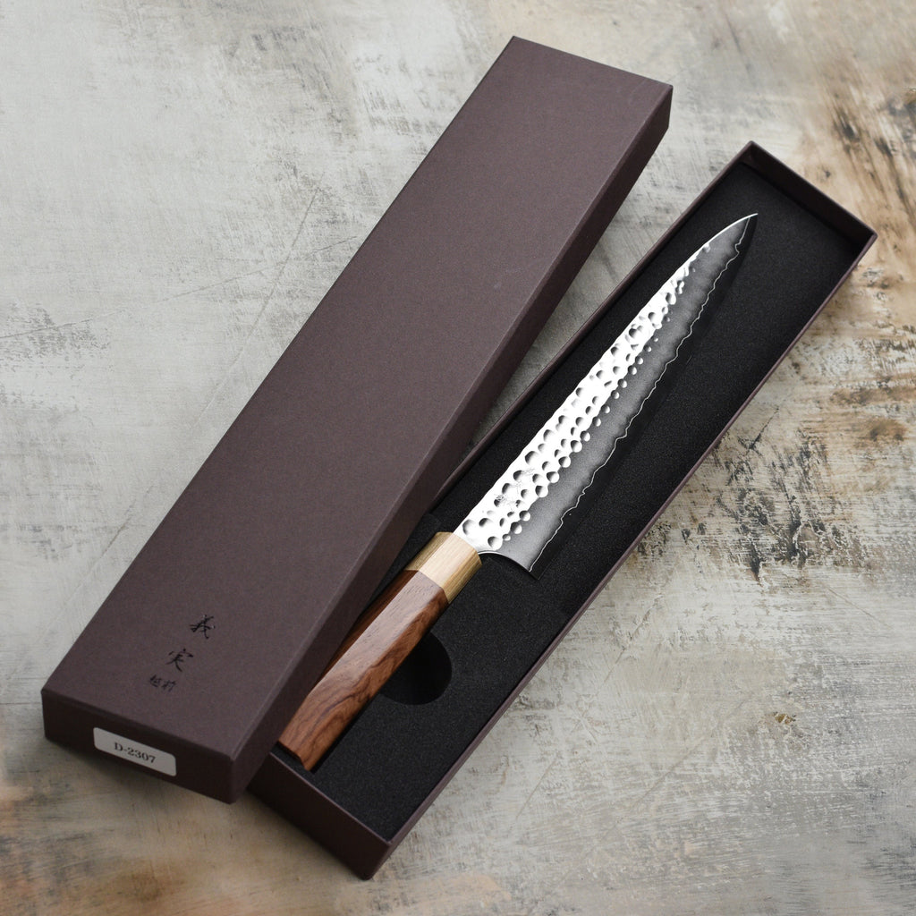 Yoshimi Kato Forged Ginsan Stainless Clad 10.6" Sujihiki