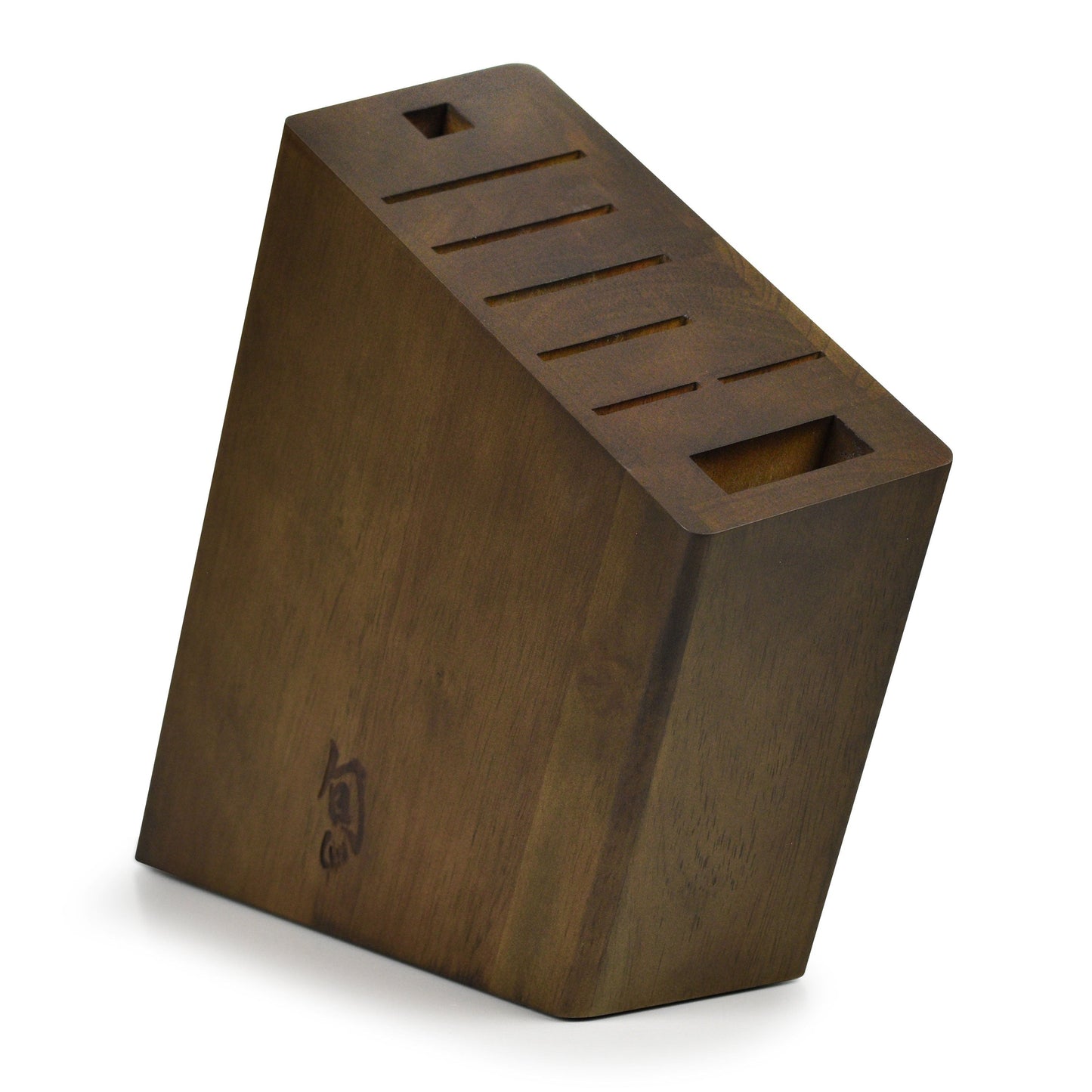 Shun 8 Slot Angled Knife Block, Walnut Finish