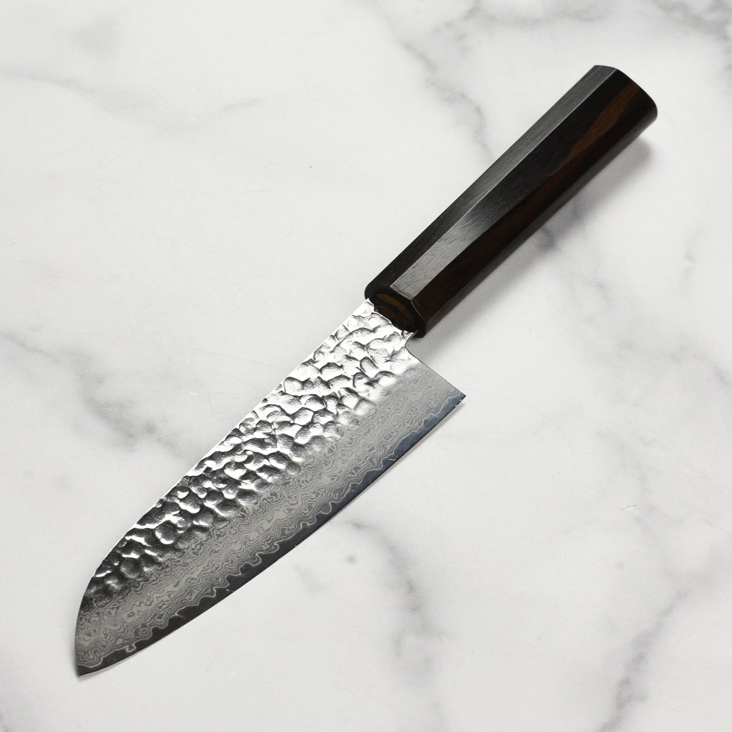 Takayuki Tsuchime Damascus 6.7" Santoku with Ebony Handle