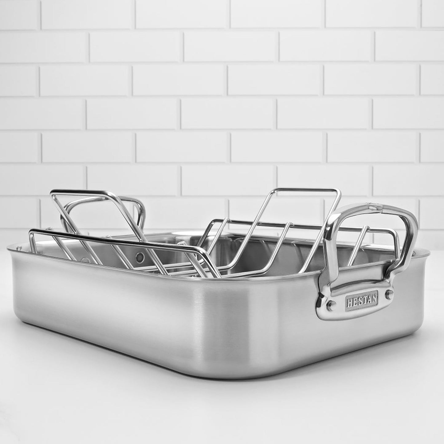 Hestan Tri-Ply Roasting Pan with Rack, 16.5x11.75"
