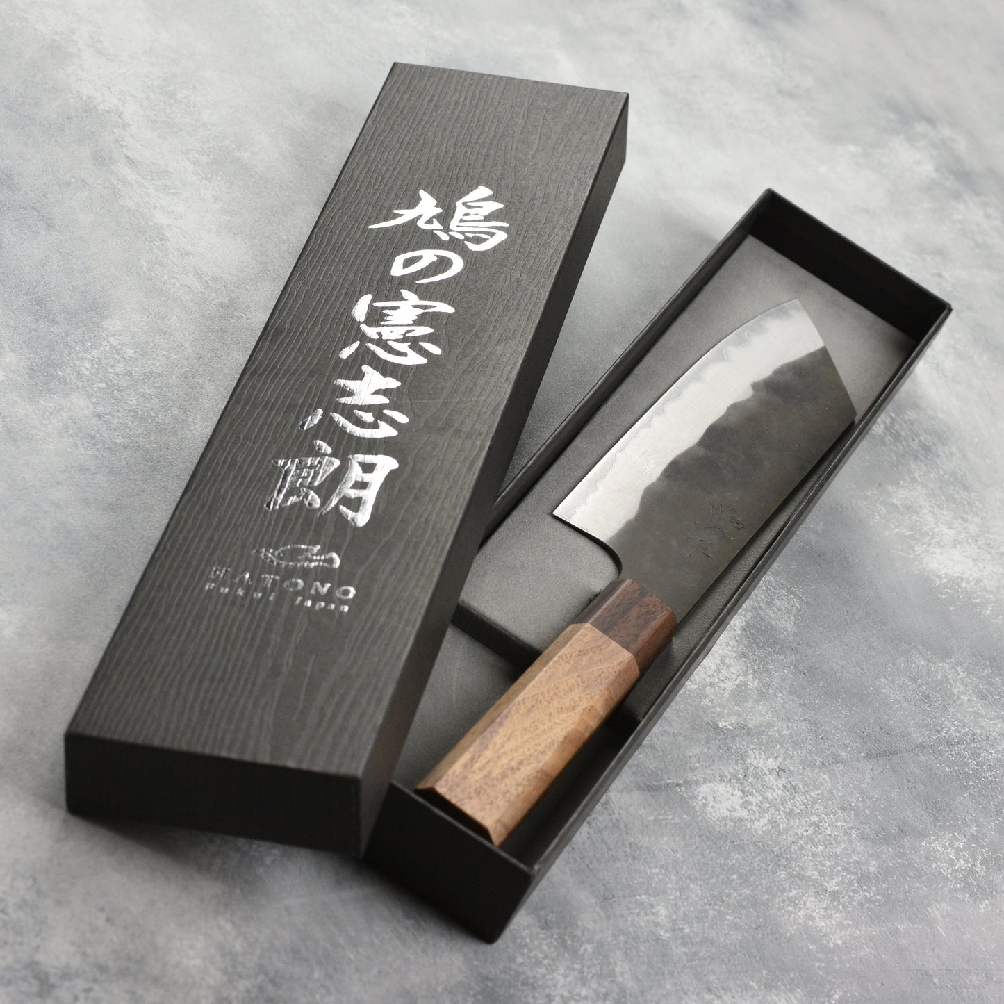 Hatono Aogami Super Kurouchi Stainless Clad 7" Bunka