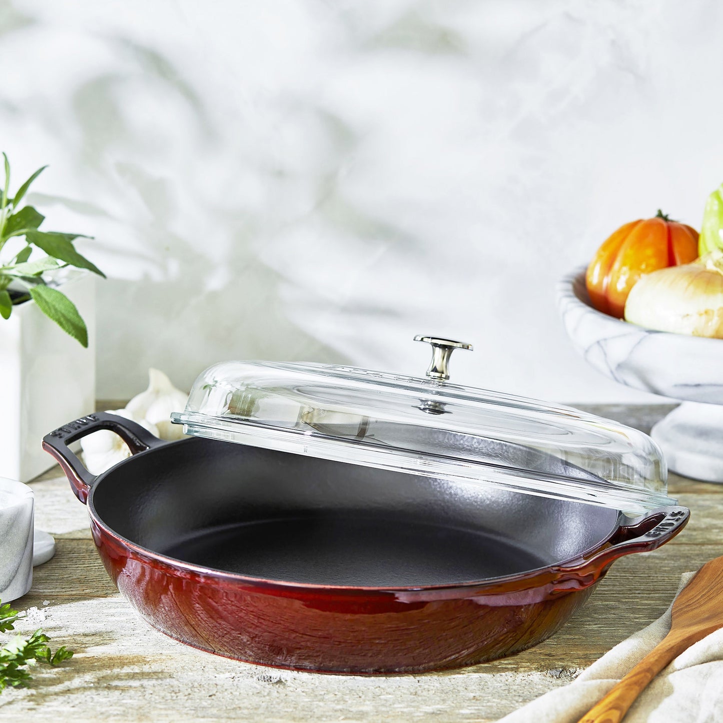 Staub 3.5-quart Grenadine Braiser with Glass Lid
