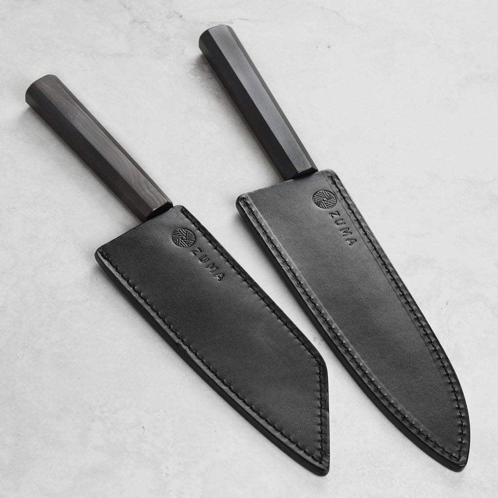 Zuma Black Forged Bunka & Chef's Knife Set with Sheaths