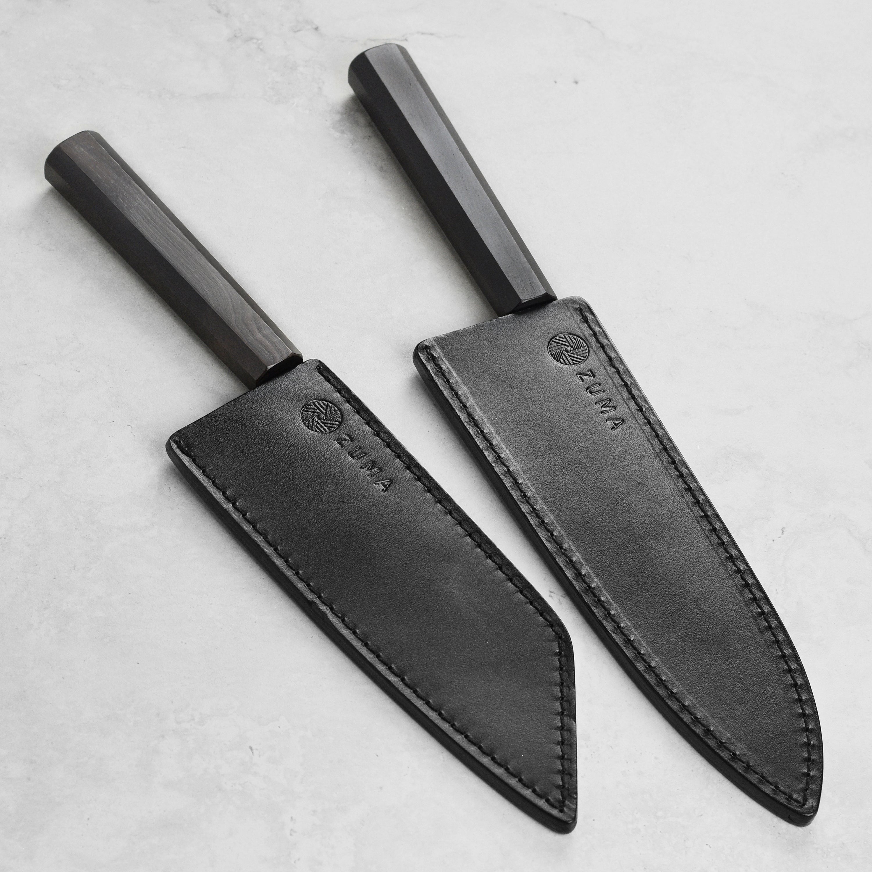 Zuma Black Forged Bunka & Chef's Knife Set with Sheaths