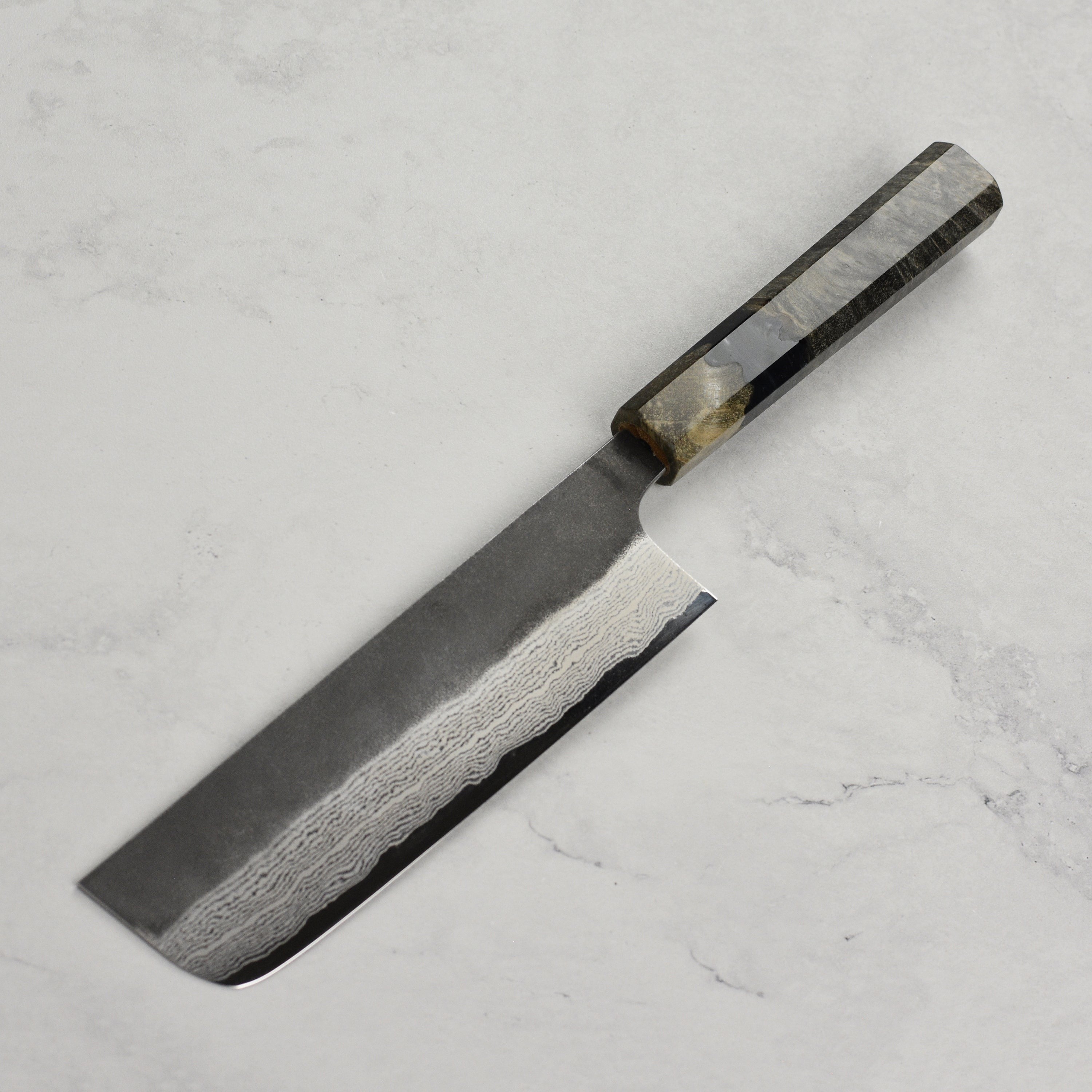 Hatsukokoro Atelier Kurouchi Damascus 6.5" Nakiri