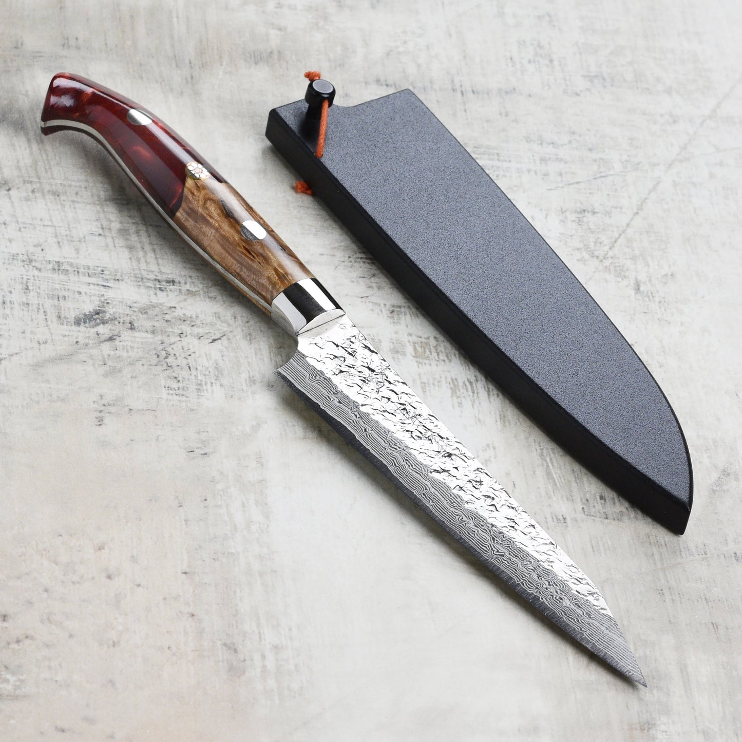 Kurosaki Shizuku Forged SG2 Damascus 5.1" Petty with Saya