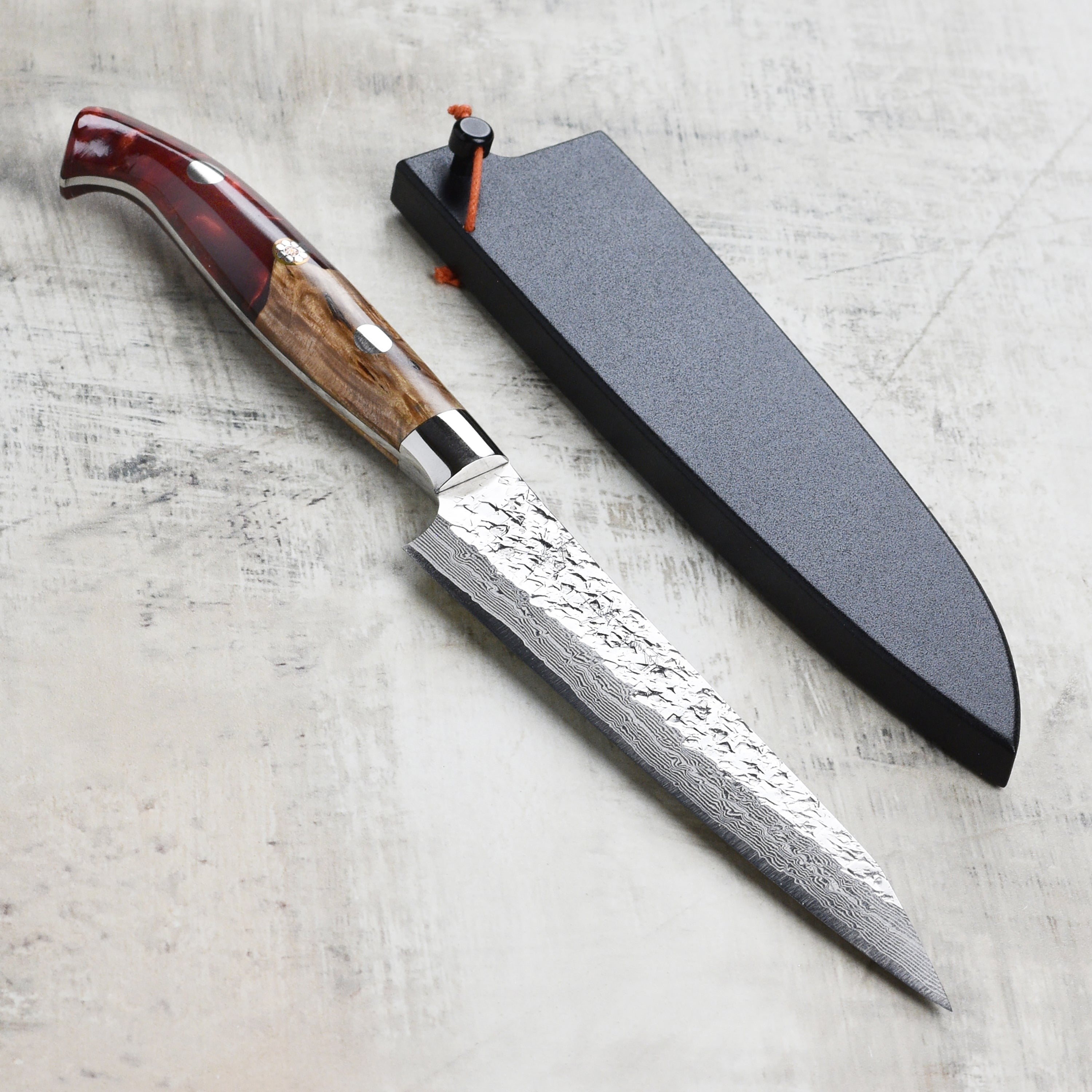 Kurosaki Shizuku Forged SG2 Damascus 5.1" Petty with Saya