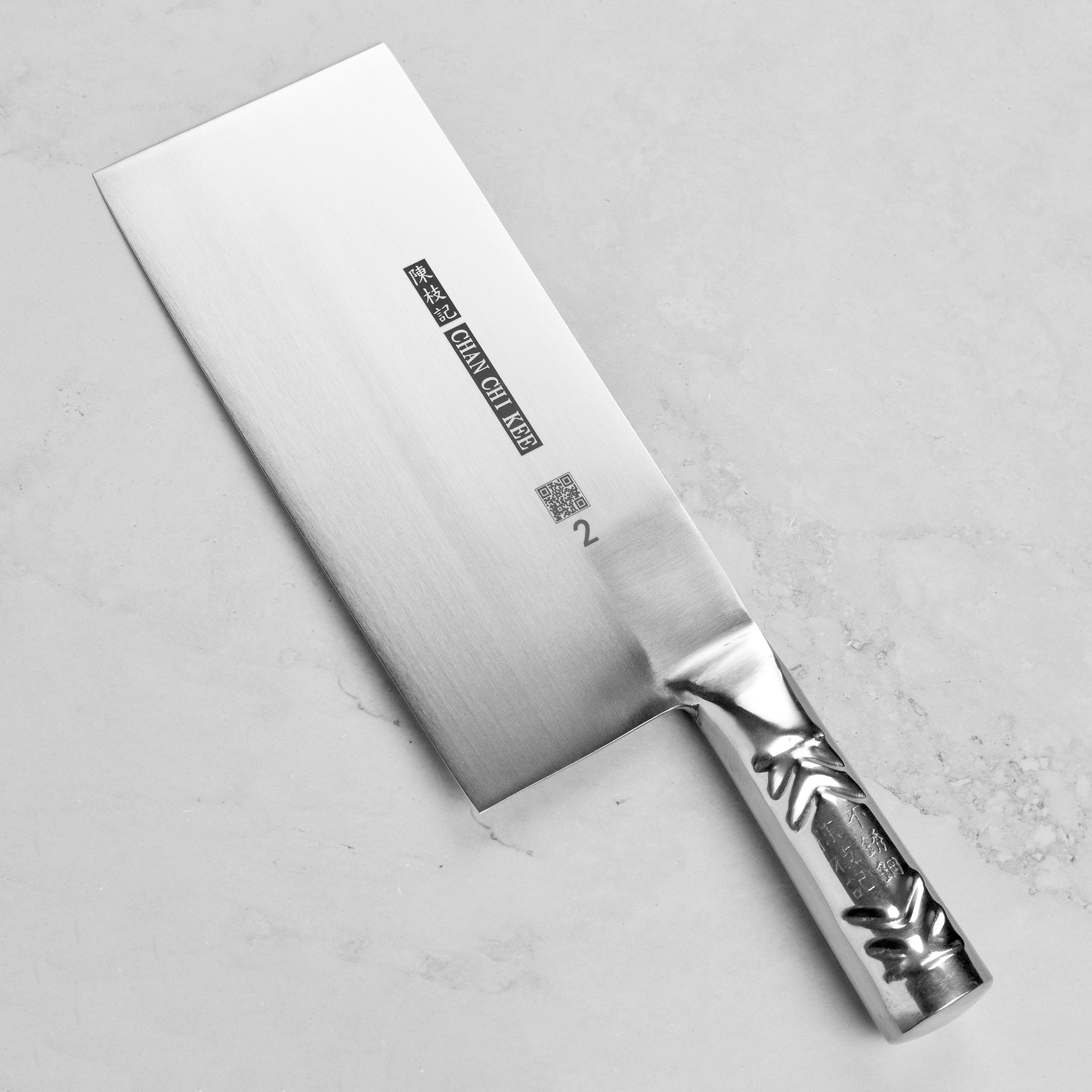 CCK Slicer 8" Stainless Steel Chinese Cleaver with Stainless Steel Handle