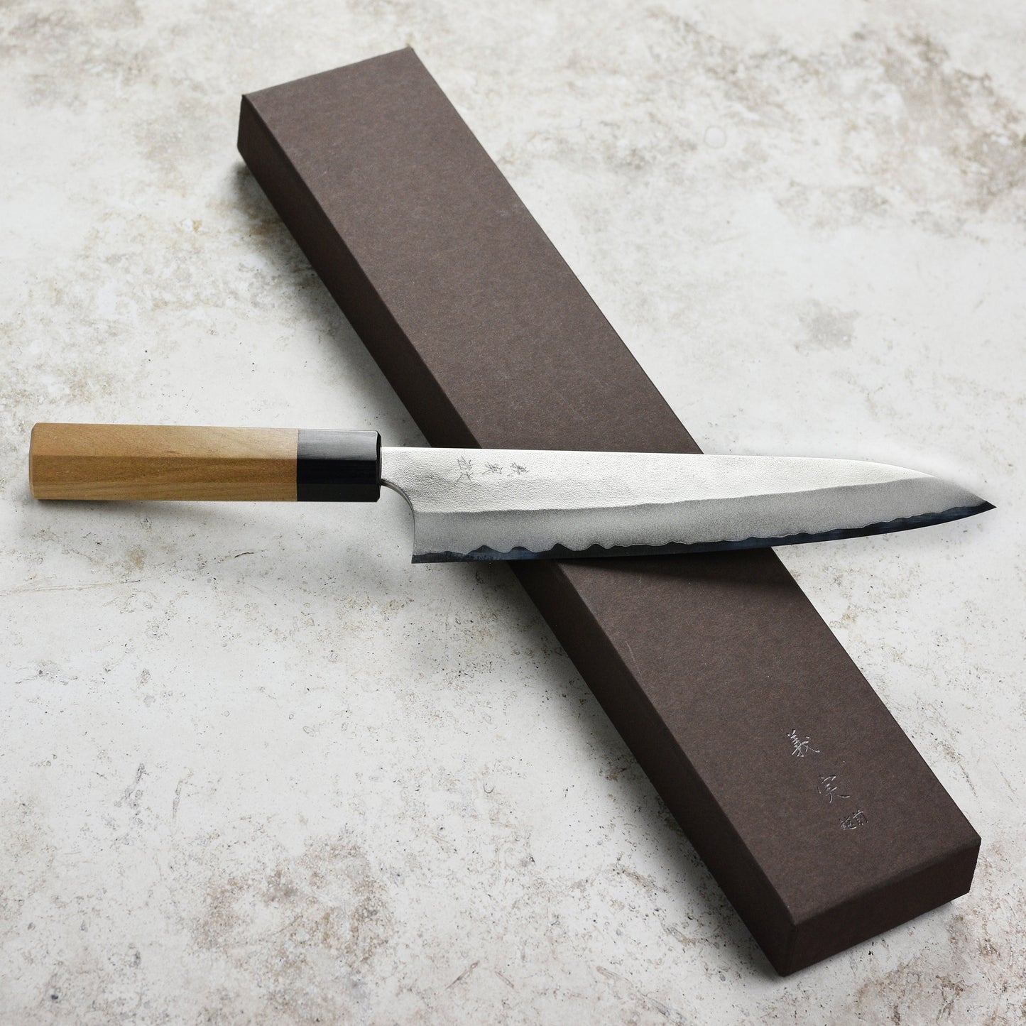 Yoshimi Kato Aogami Super Nashiji Stainless Clad 8.25" Gyuto
