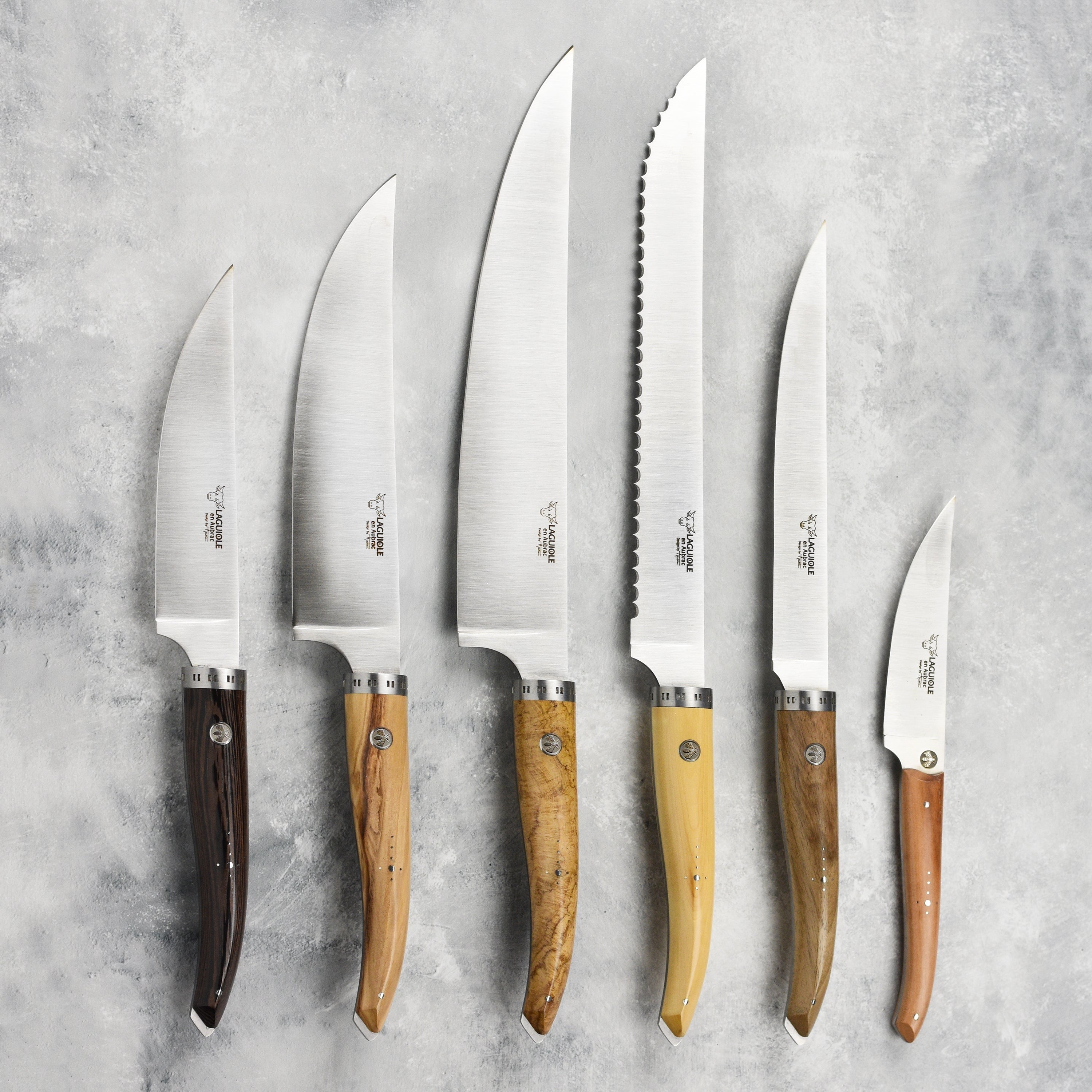 Laguiole en Aubrac 7 Piece Magnetic Knife Block Set