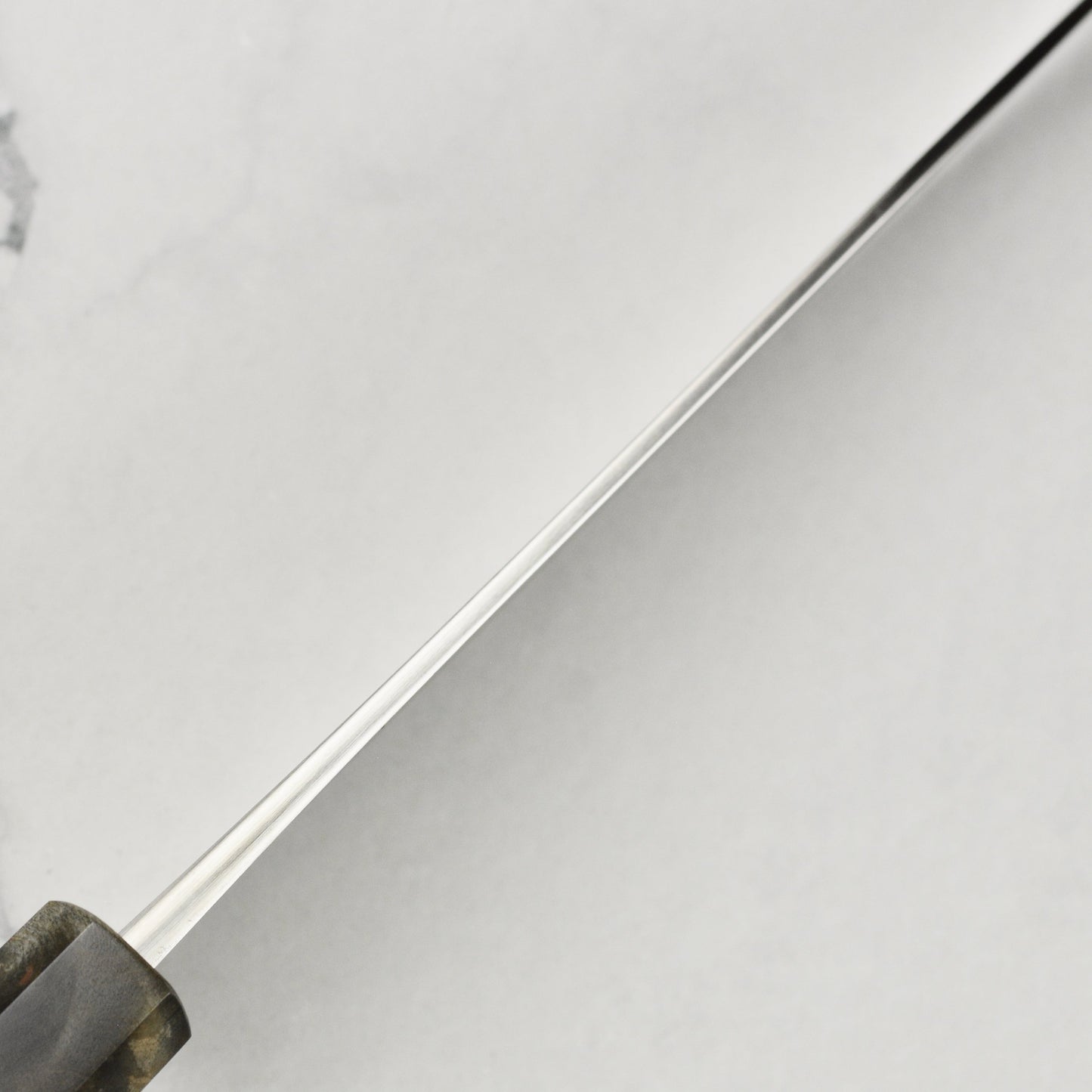 Yoshikane SKD Nashiji Stainless Clad 6.5" Santoku, Stabilized Birch