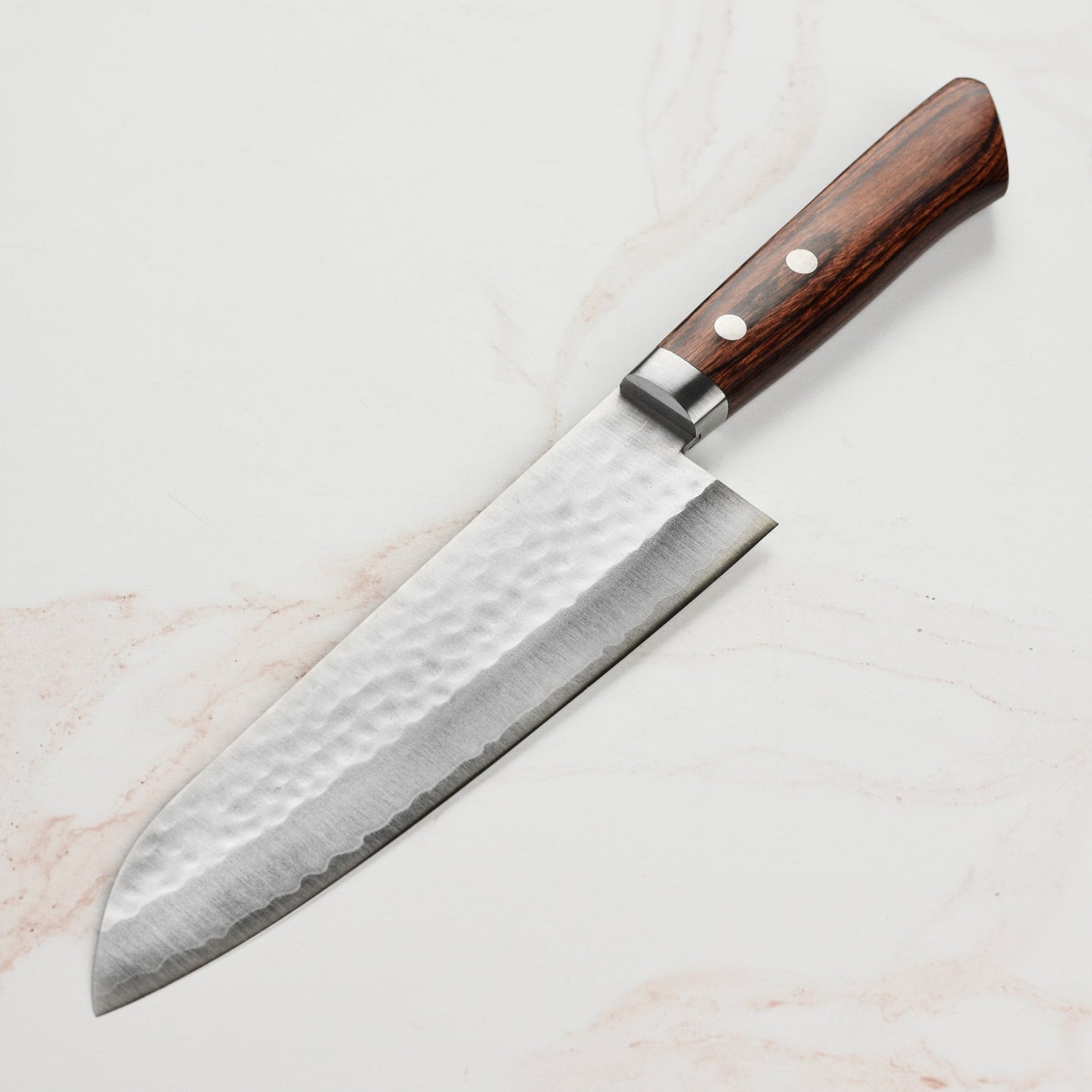 Masutani VG1 Hammered 7" Gyuto, Brown Handle