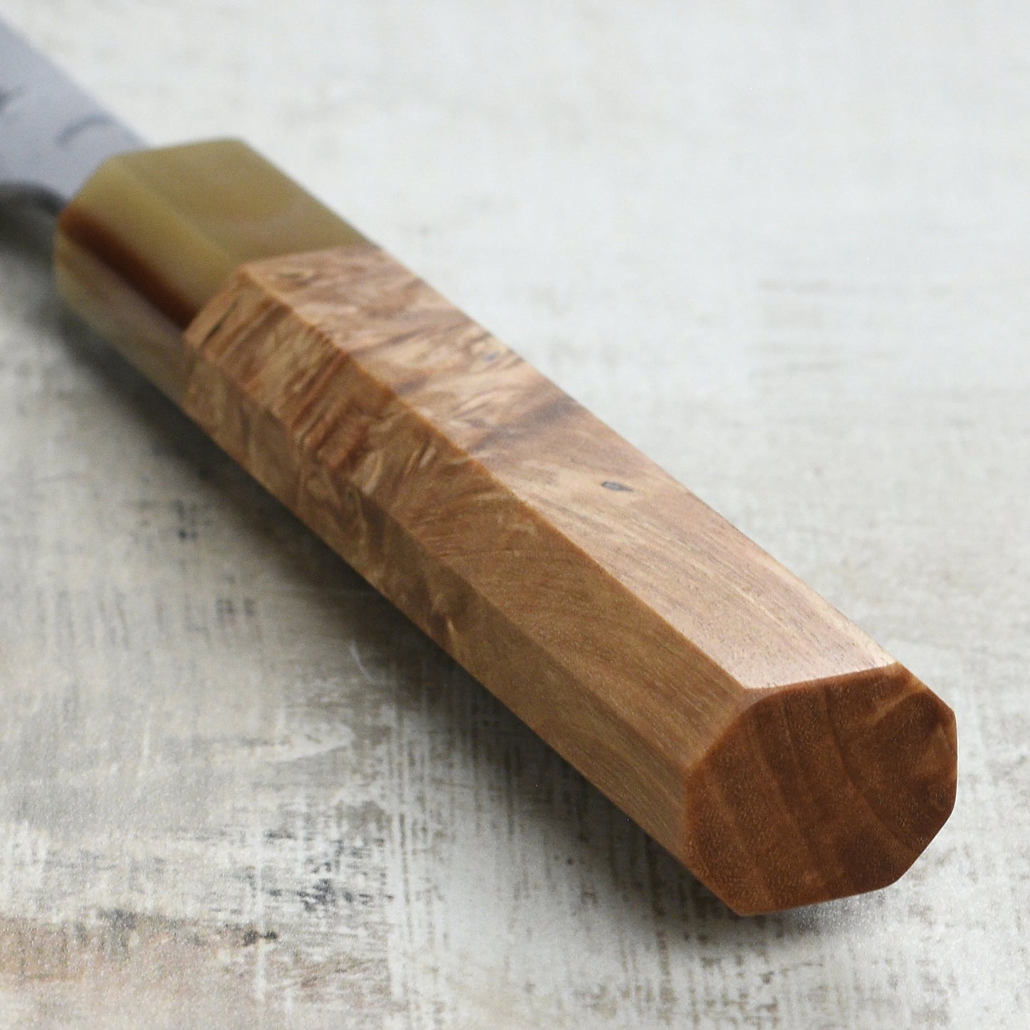 Shiro Kamo Shirogami #2 Damascus 6.5" Santoku