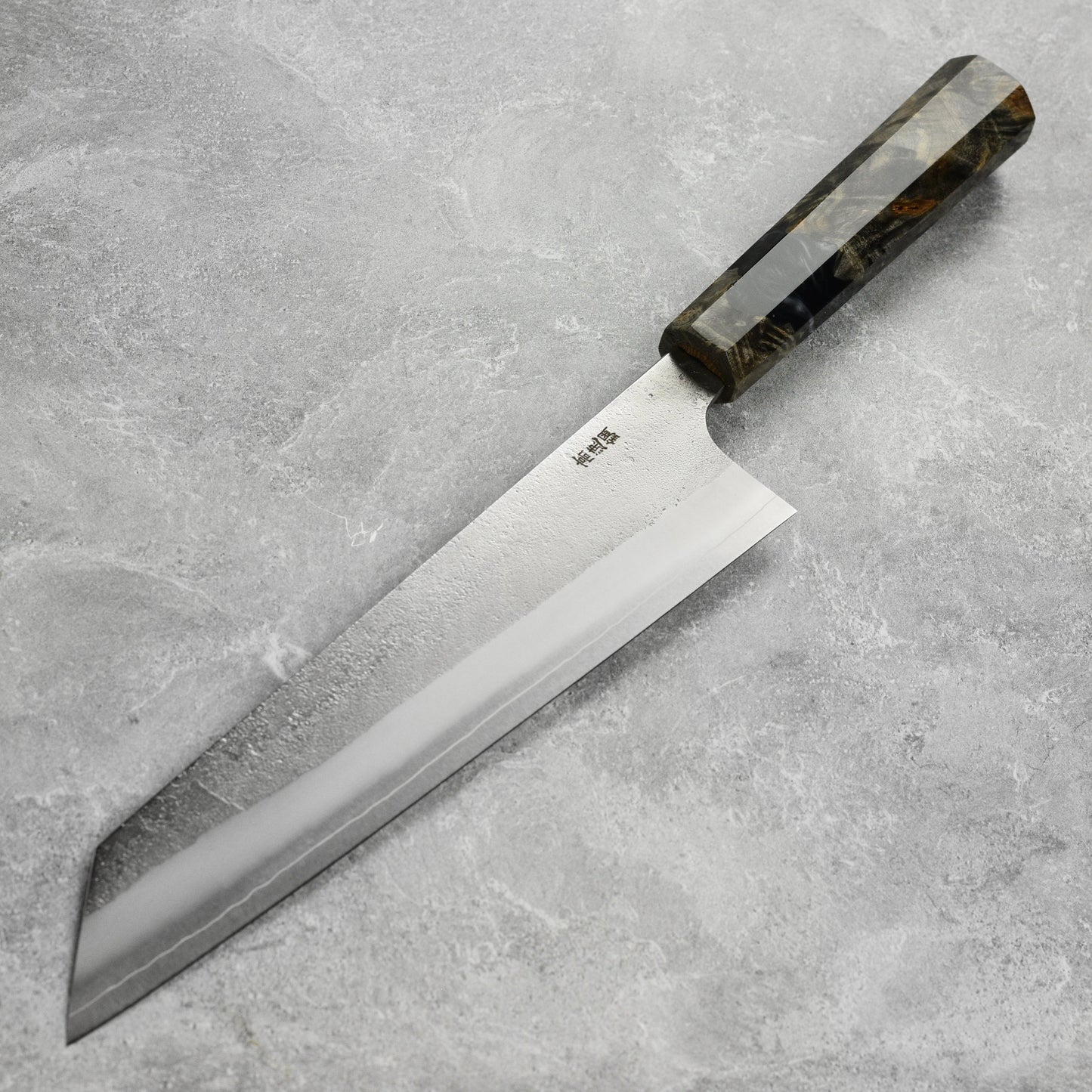 Yoshikane SKD Nashiji Stainless Clad 9.4" Kiritsuke, Stabilized Birch