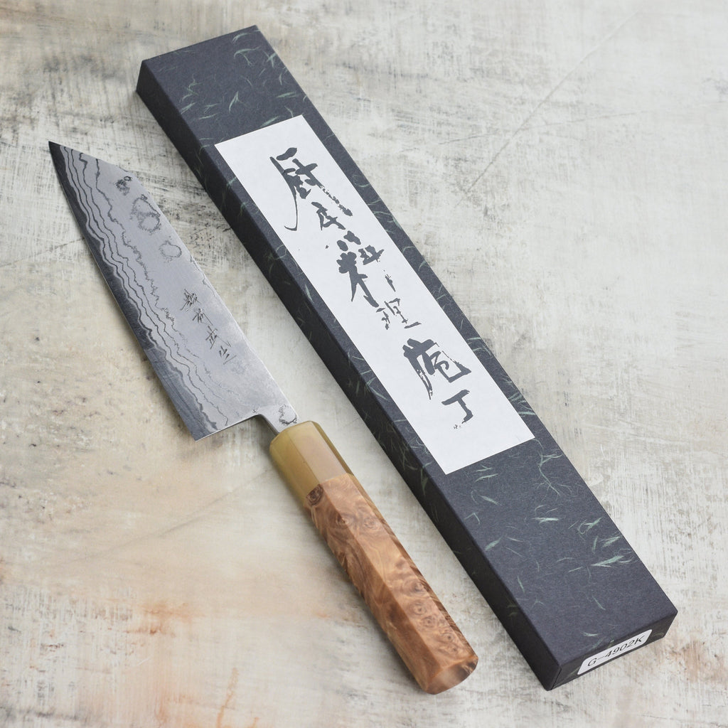 Shiro Kamo Shirogami #2 Damascus 6.5" Bunka