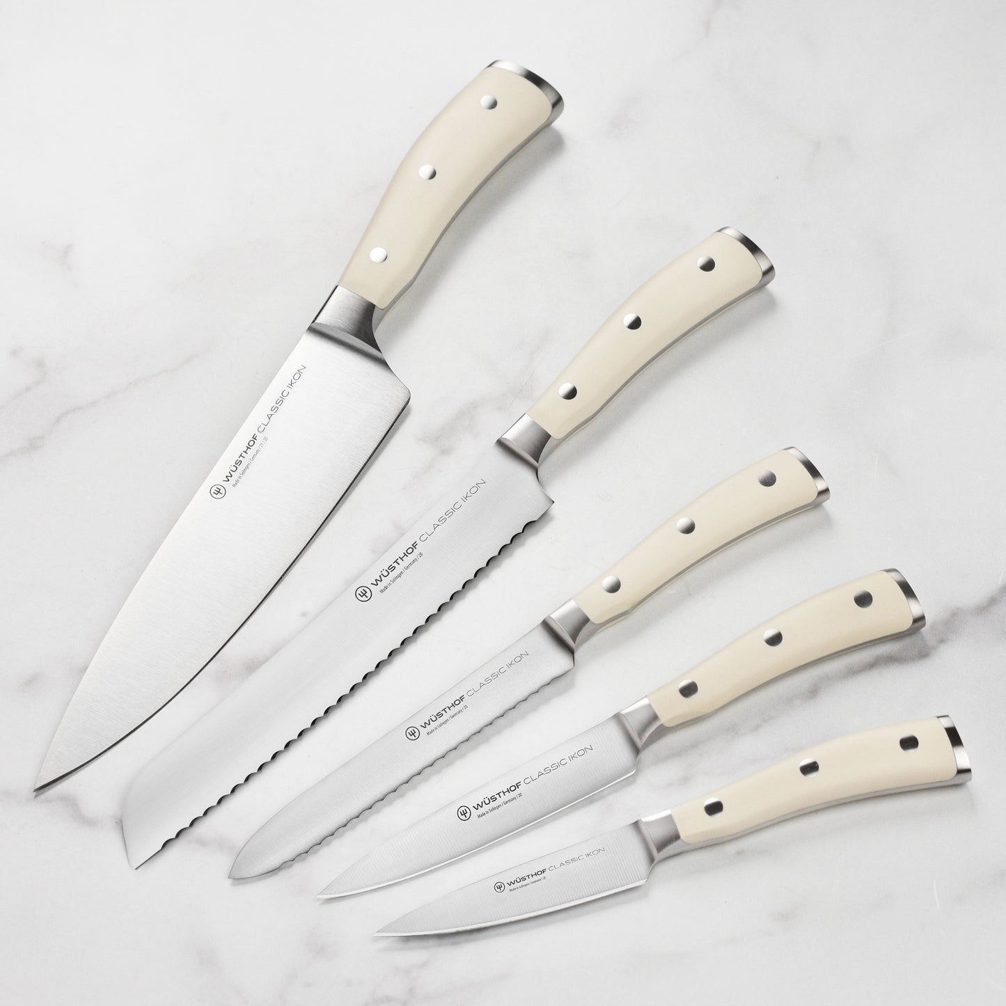 Wusthof Classic Ikon Creme 7 Piece Acacia Slim Knife Block Set