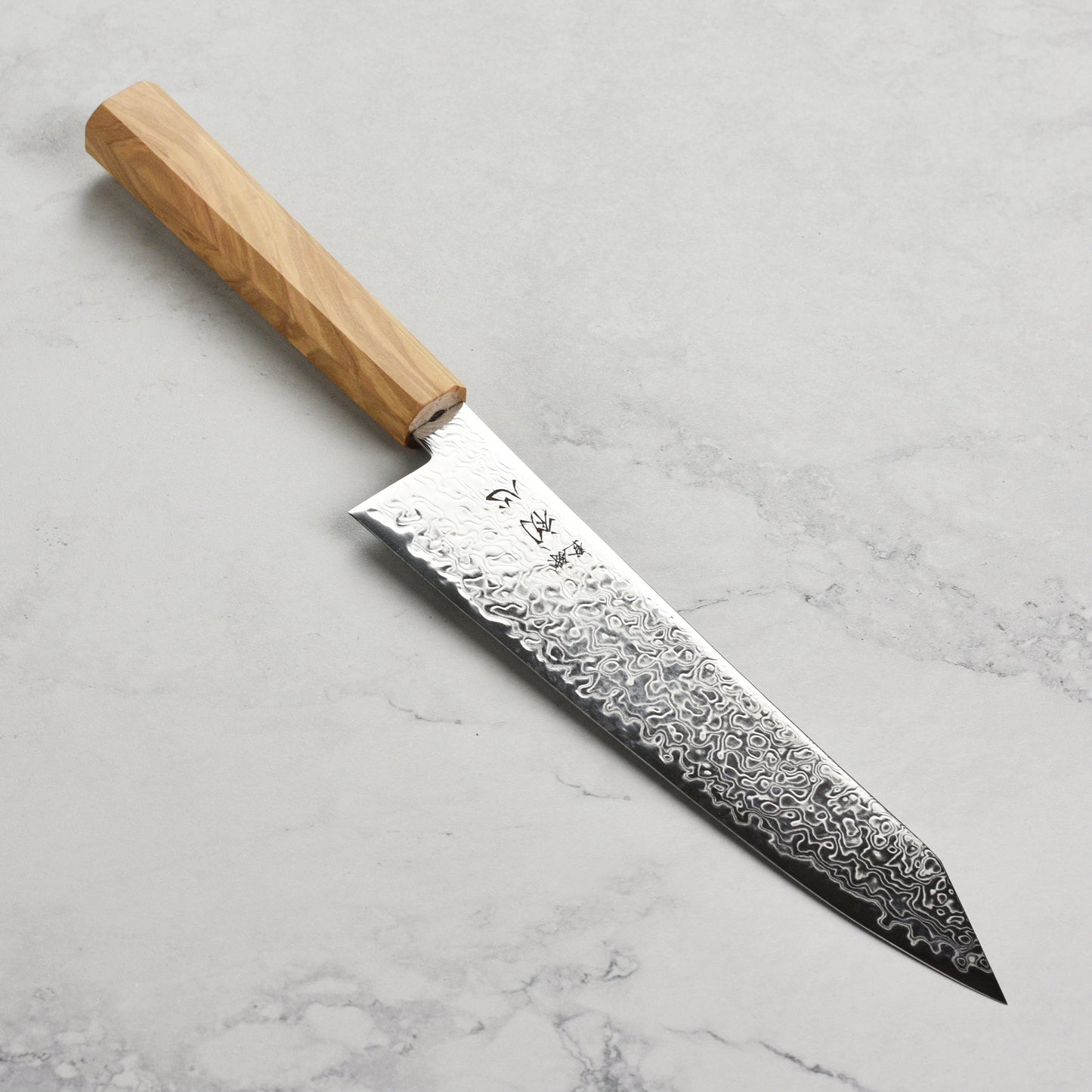 Hatsukokoro Ryuhyo SG2 Damascus 8.25" Kiritsuke Gyuto, Olivewood
