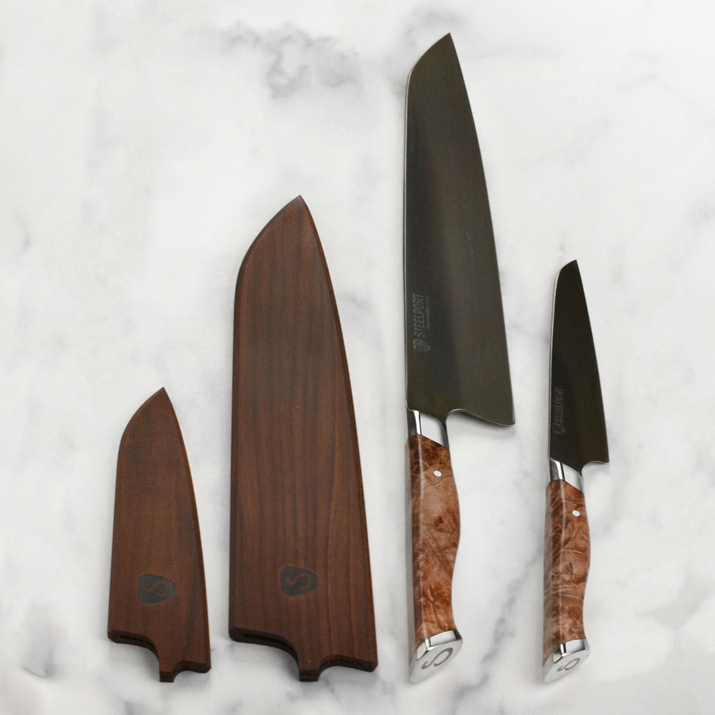 Steelport Carbon Steel 2 Piece Starter Knife Set with Oregon Maple Magnetic Sheaths
