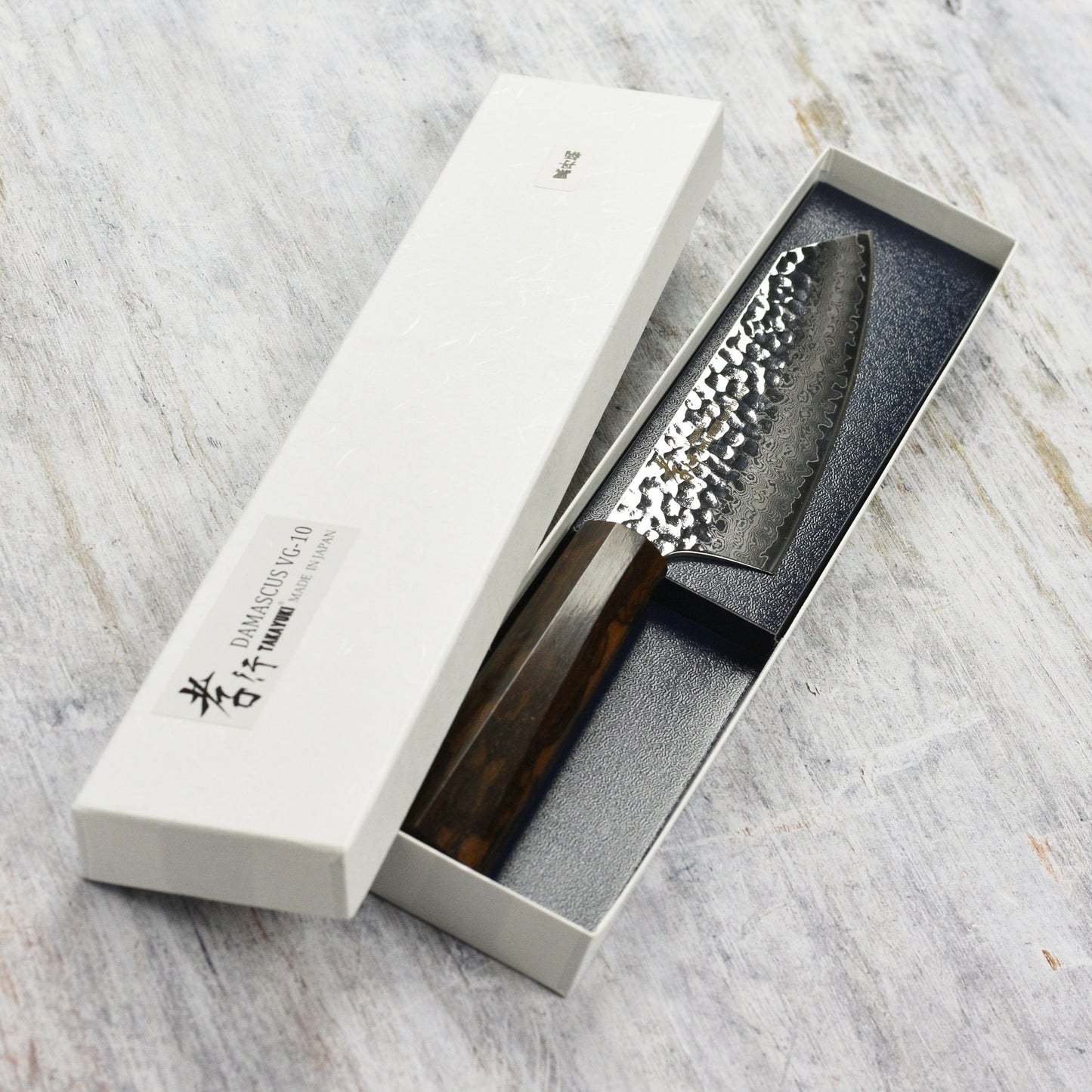 Takayuki Tsuchime Damascus 6.3" Bunka with Ebony Handle
