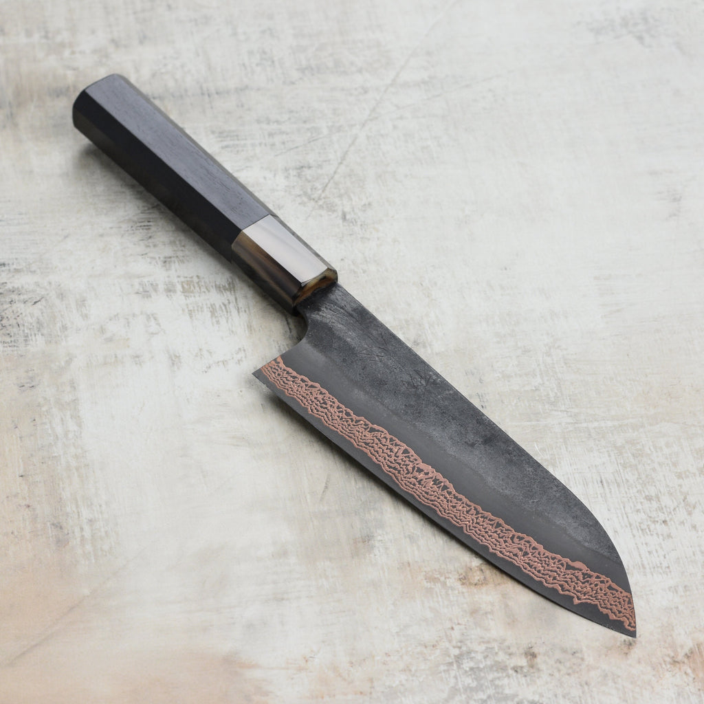 Hatsukokoro Yorokobi SLD Kurouchi Copper Damascus 7" Santoku