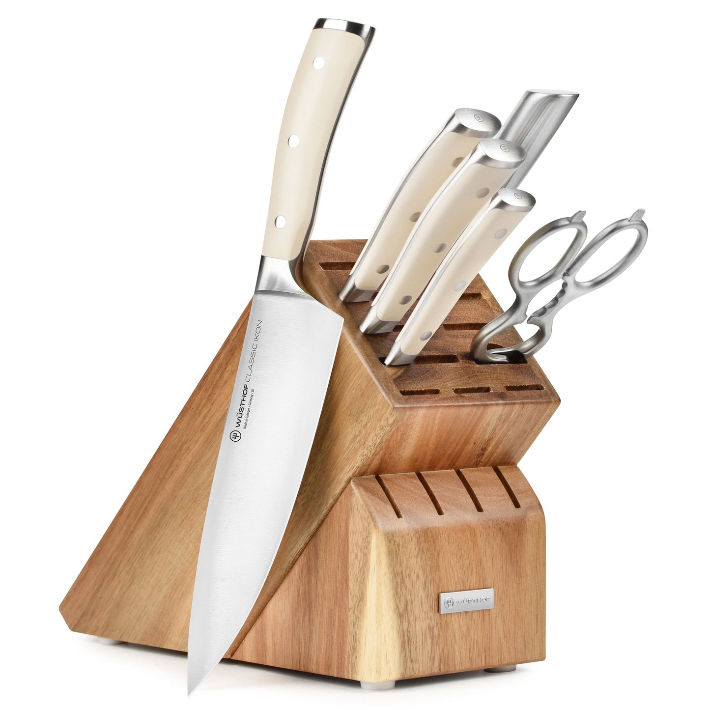 Wusthof Classic Ikon Creme 7 Piece Acacia Knife Block Set