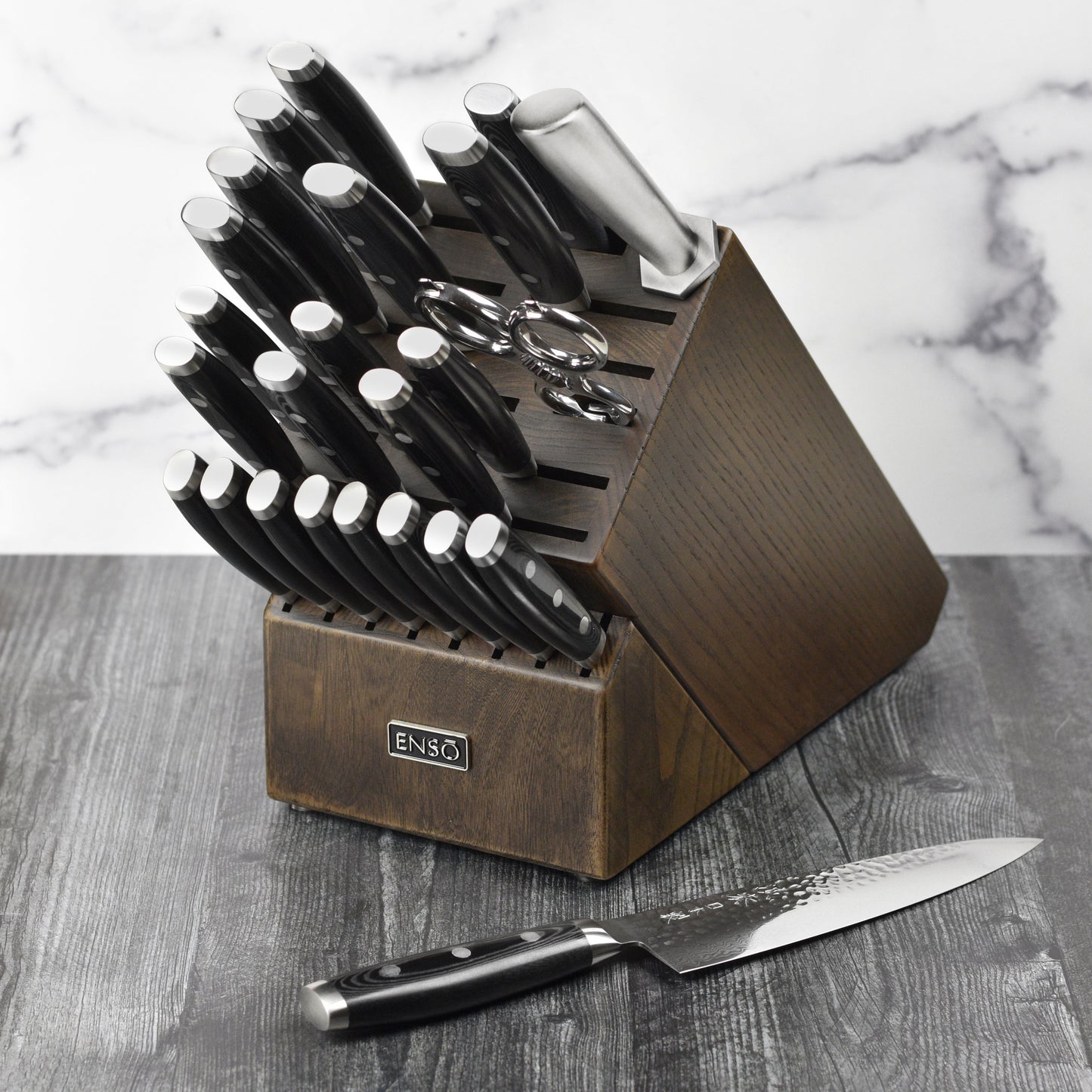 Enso HD 25 Piece Dark Ash Knife Block Set