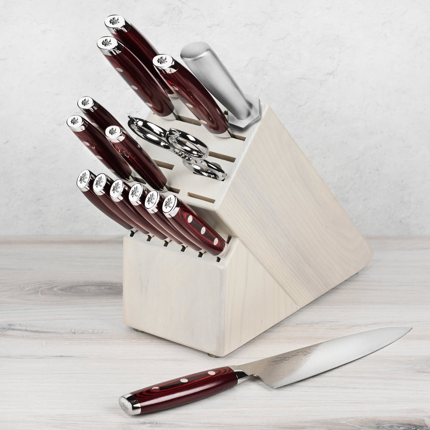 Yaxell Super Gou SG2 16 Piece Gray Ash Knife Block Set